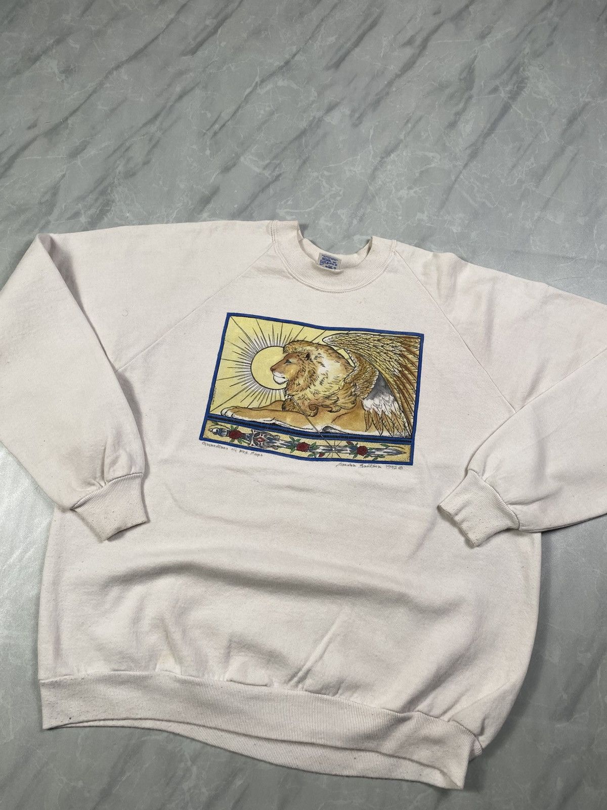 Jerzees Vintage 1992 Lion Egypt Photoprint Crewneck Size US L / EU 52-54 / 3 - 5 Thumbnail