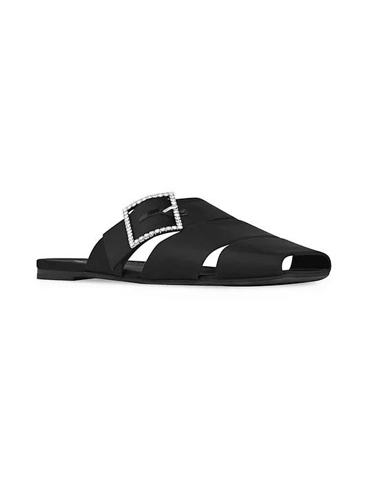 Saint Laurent Paris o1tp1o0325 Mens Jacques Flat Mules in Black Size US 11.5 / EU 44-45 - 2 Thumbnail