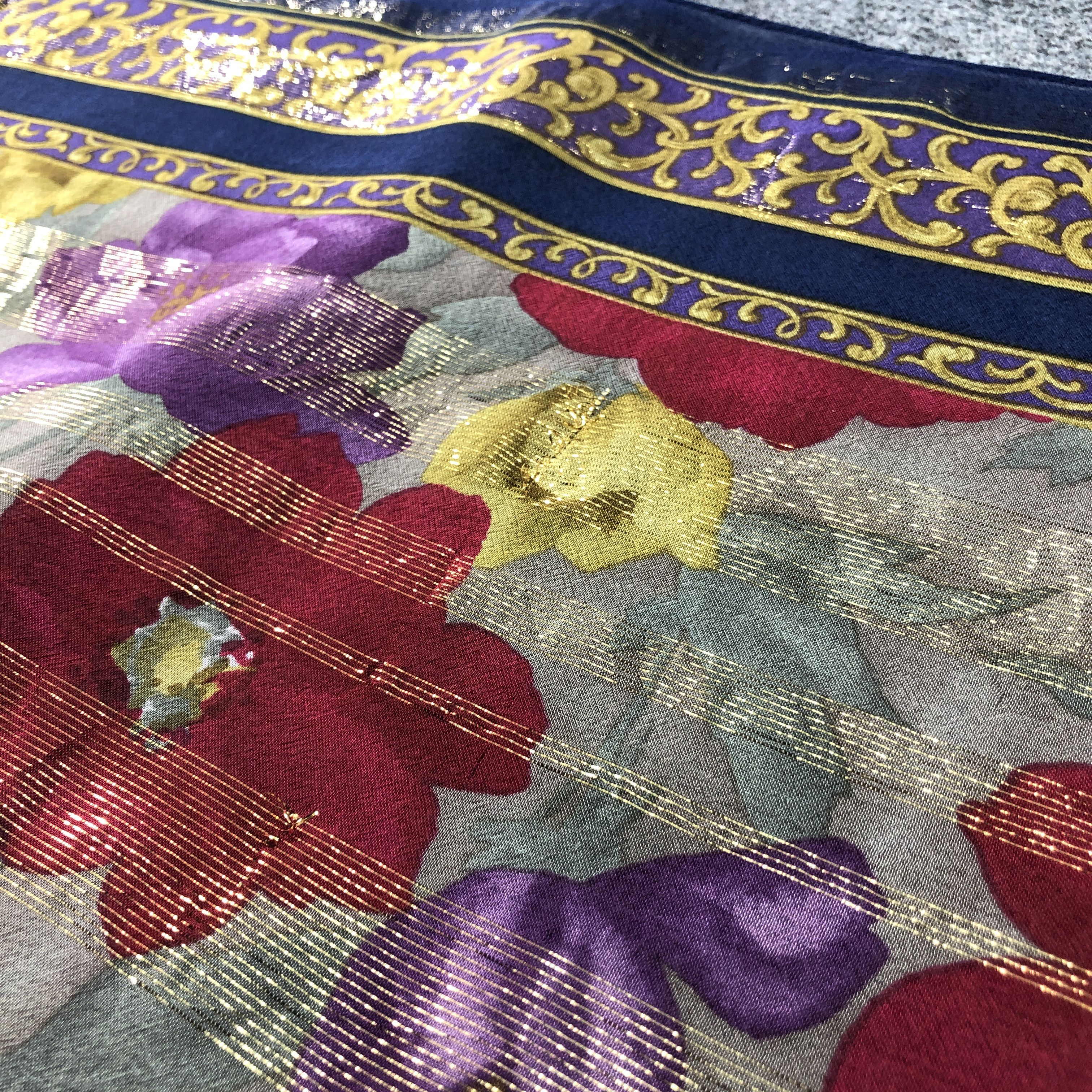 Vintage Vintage Luxury Paisley Hand Rolled Silk Scarf M1297 Size ONE SIZE - 8 Thumbnail