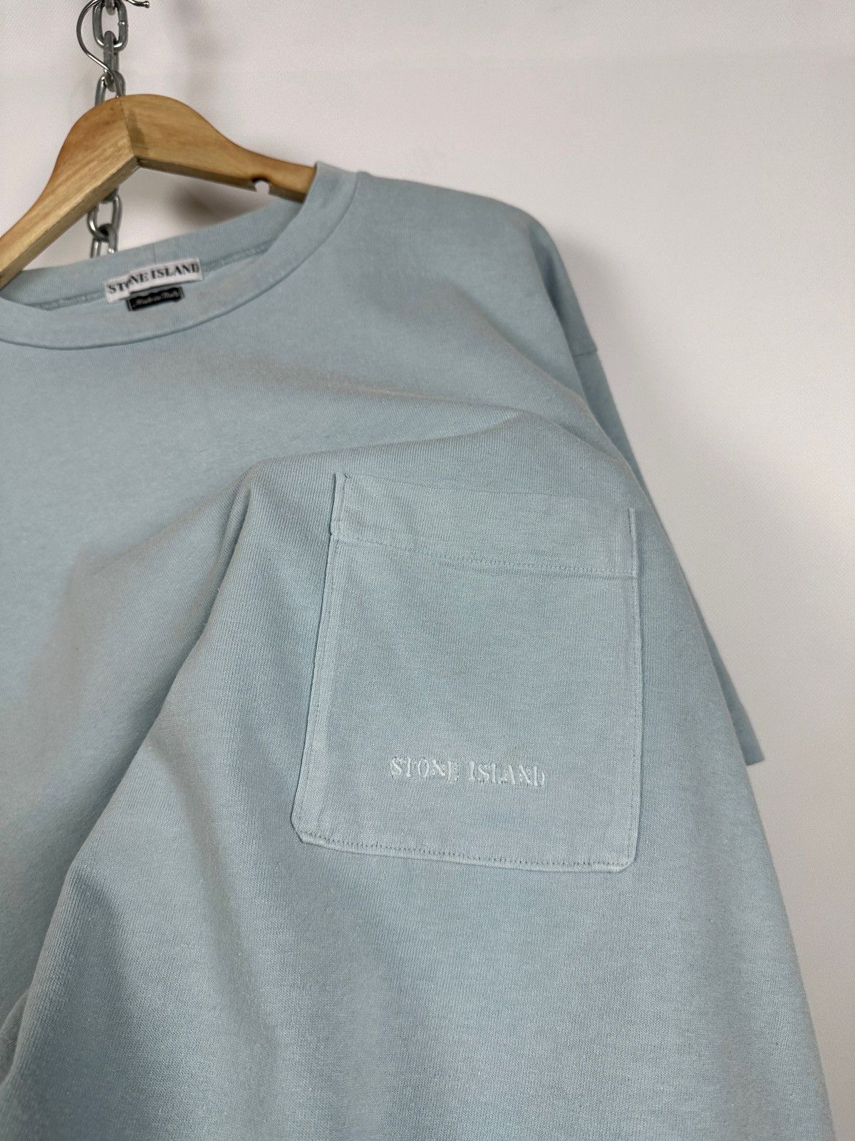 Stone Island 1997 Vintage Stone Island Archive Pocket Blue T-Shirt Size US XXL / EU 58 / 5 - 7 Thumbnail
