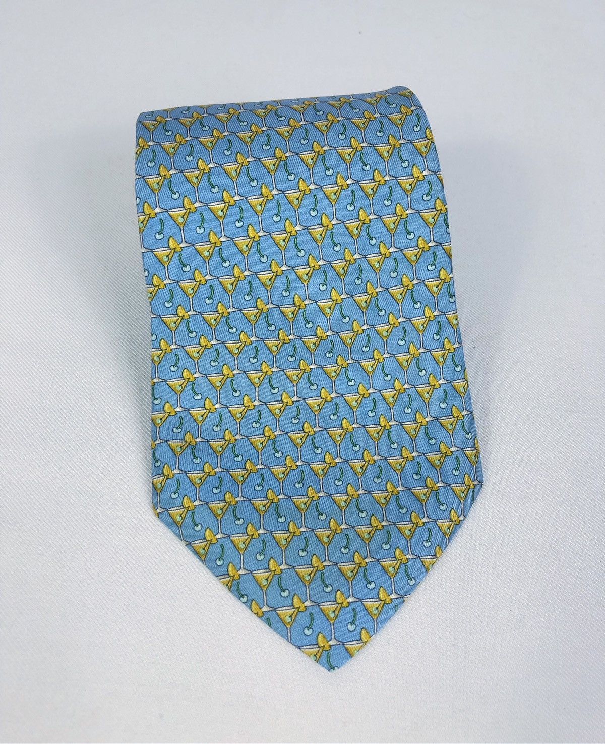 Salvatore Ferragamo Vintage Salvatore Ferragamo Cherry Martini Motive Silk Tie Size ONE SIZE - 1 Thumbnail