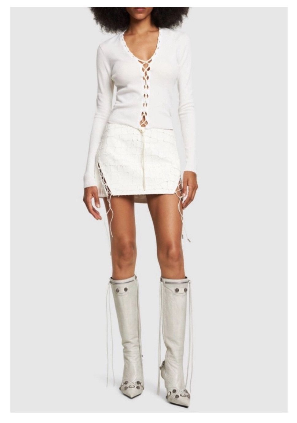 Dion Lee Dion Lee Bichrome ribbed lace-up cardigan, XS Size XS / US 0-2 / IT 36-38 - 2 Thumbnail