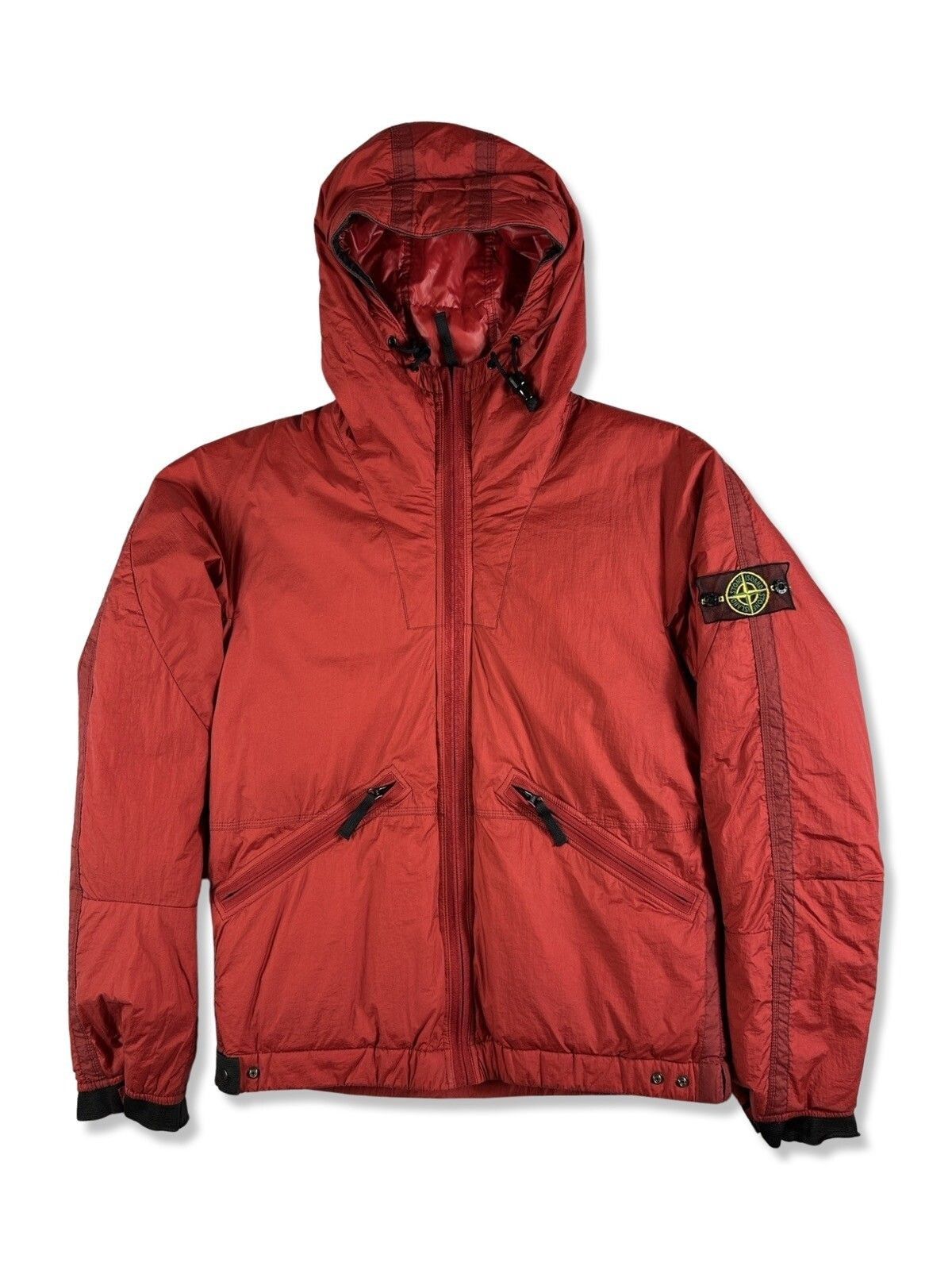 image of Stone Island Vintage Mesh Badge Puffer in Red, Men's (Size Large)
