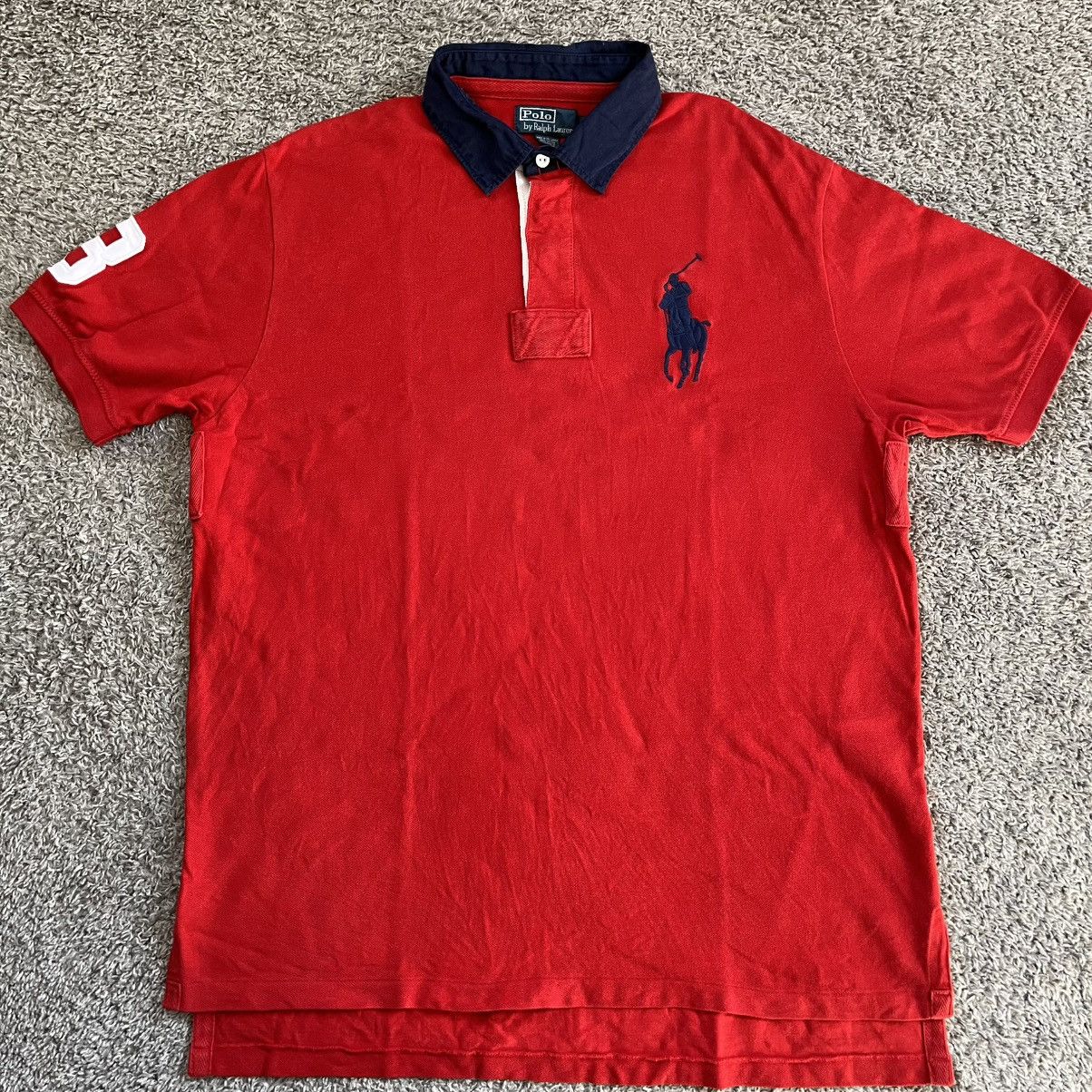 Polo Ralph Lauren 🔴Polo Ralph Lauren Shirt Size XL Big Pony Red Navy Blue Size US XL / EU 56 / 4 - 1 Thumbnail