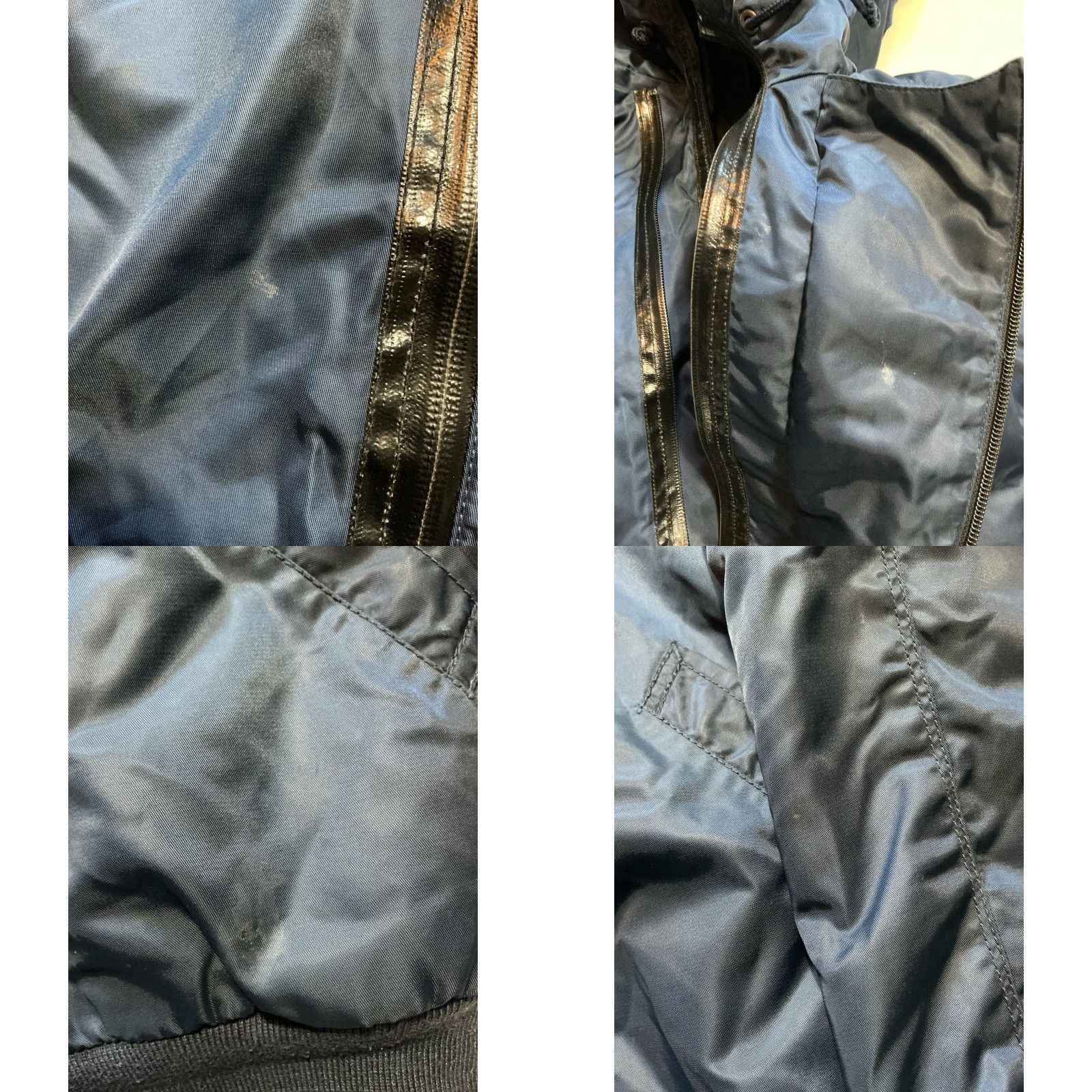 Doublet VINTAGE Whyred Bomber Jacket Navy Blue Army Hooded Zip Men M Size Navy Blue Army Bomber Jacket Mens Zip Size US M / EU 48-50 / 2 - 8 Thumbnail