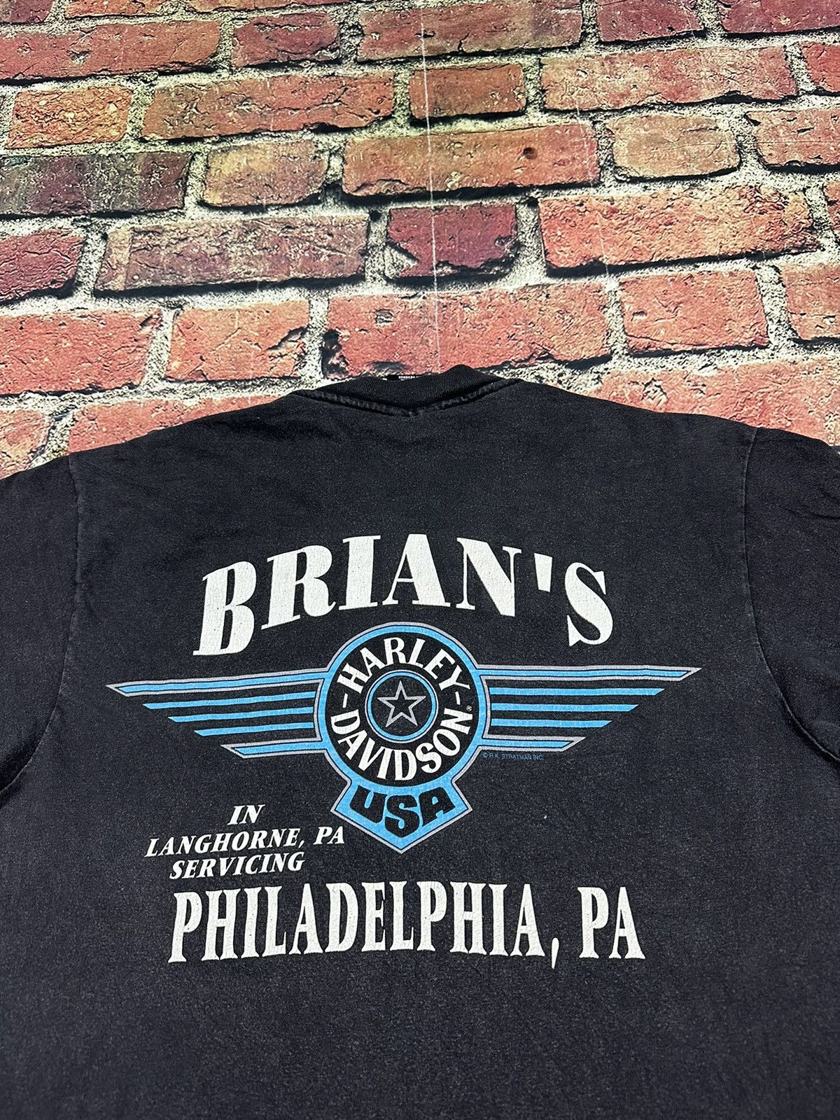 Harley Davidson × Vintage Vintage Harley Davidson One With Wind T Shirt Single Stitch Size US M / EU 48-50 / 2 - 5 Thumbnail