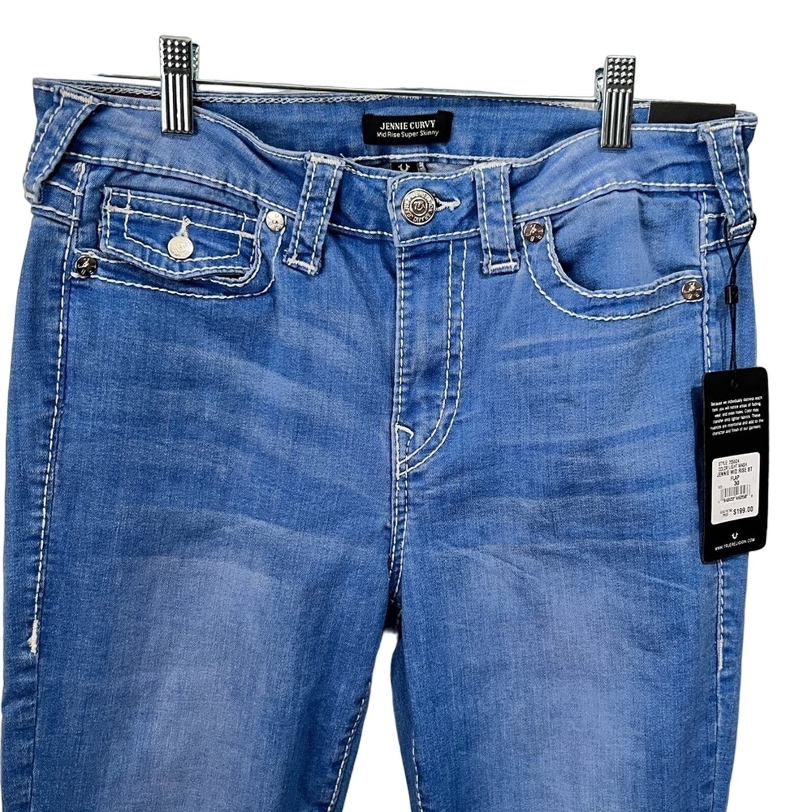 True Religion True Religion Jennie Mid Rise Curvy Skinny Jean Sz 30 NWT Size 30" / US 8 / IT 44 - 2 Thumbnail