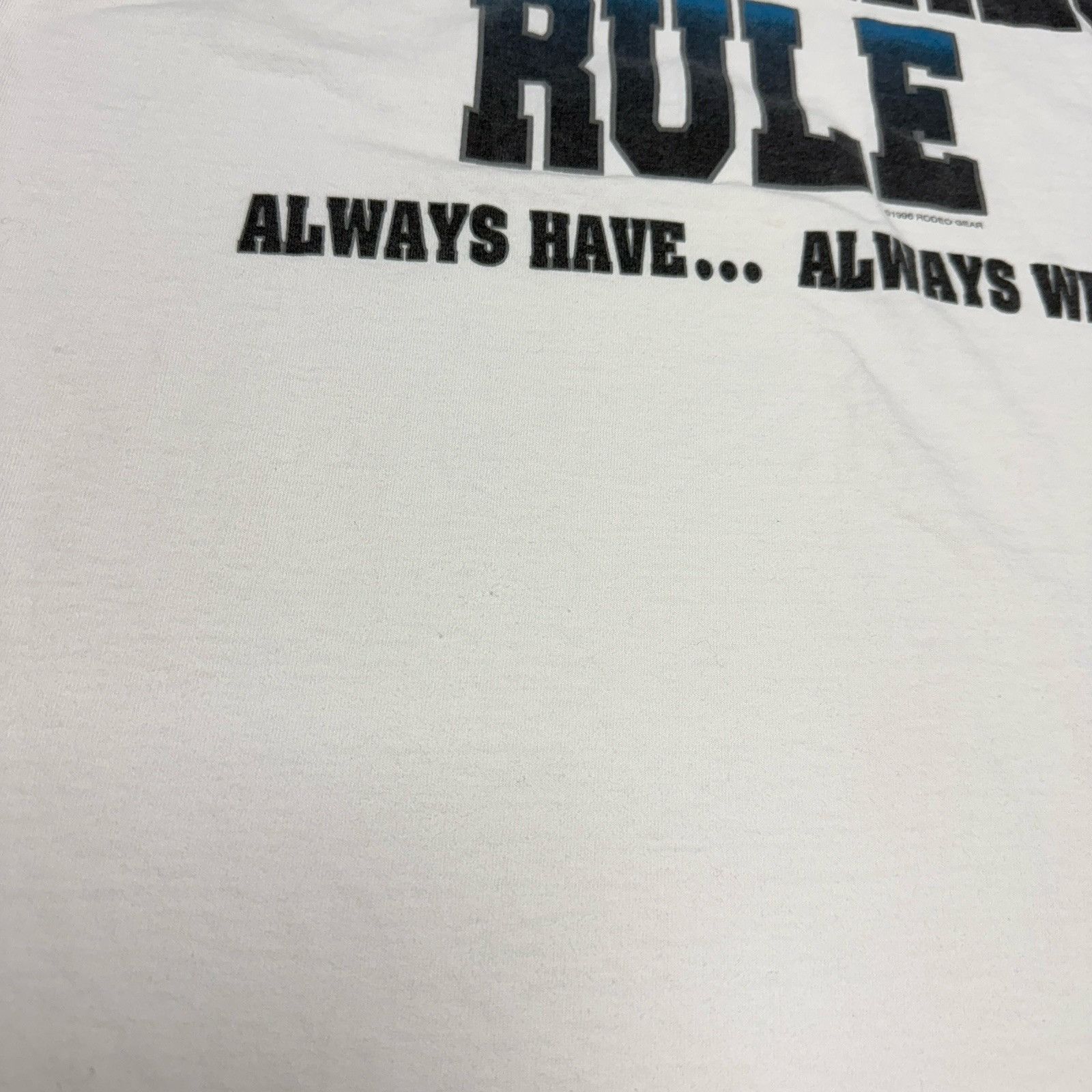 Vintage Vintage Cowgirls Rule Rodeo Gear Western T Shirt White Y2K Size US L / EU 52-54 / 3 - 11 Thumbnail