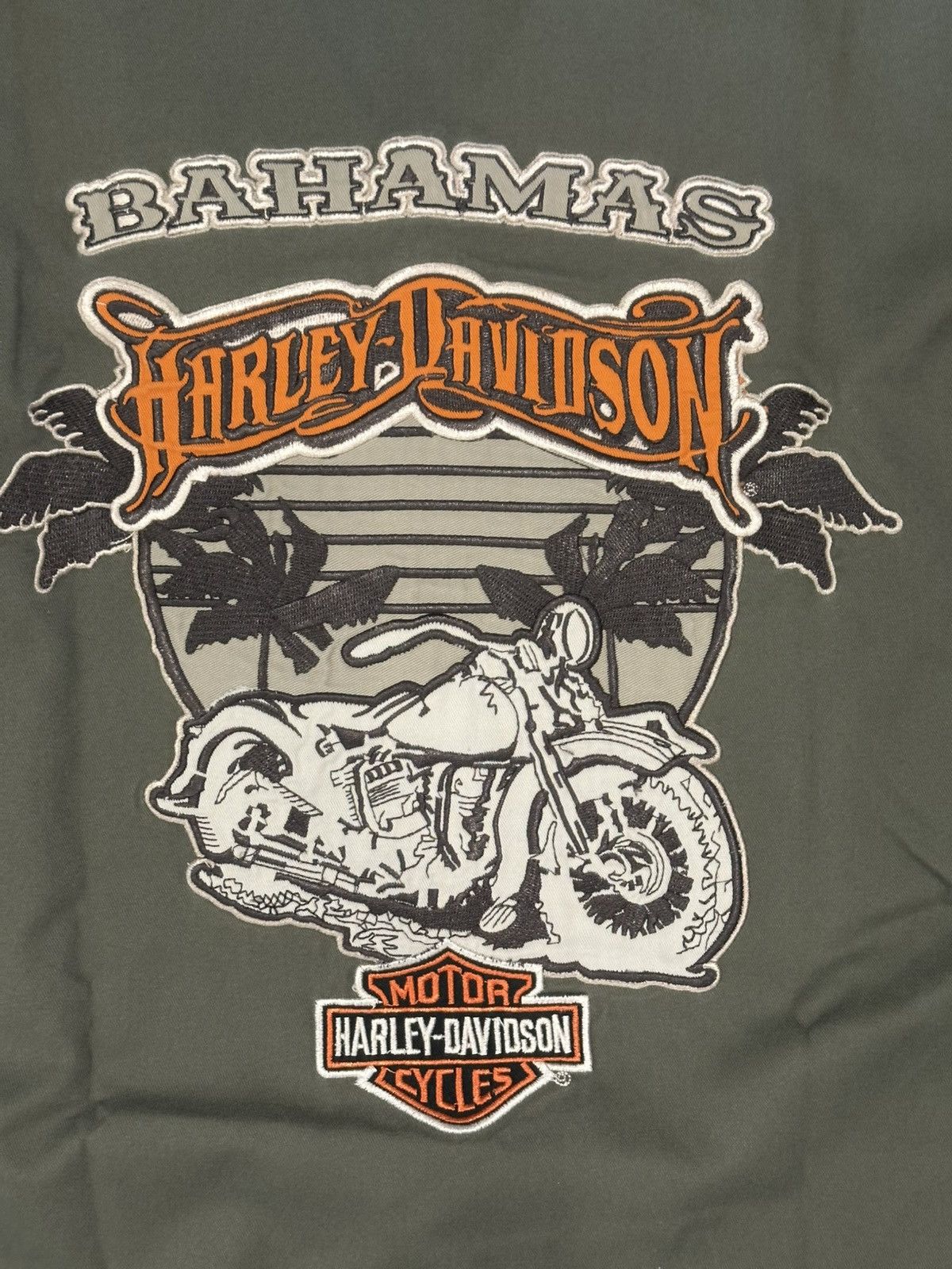 Harley Davidson Vintage Y2K Harley Davidson Bahamas Embroidered Button Up Size US M / EU 48-50 / 2 - 2 Thumbnail