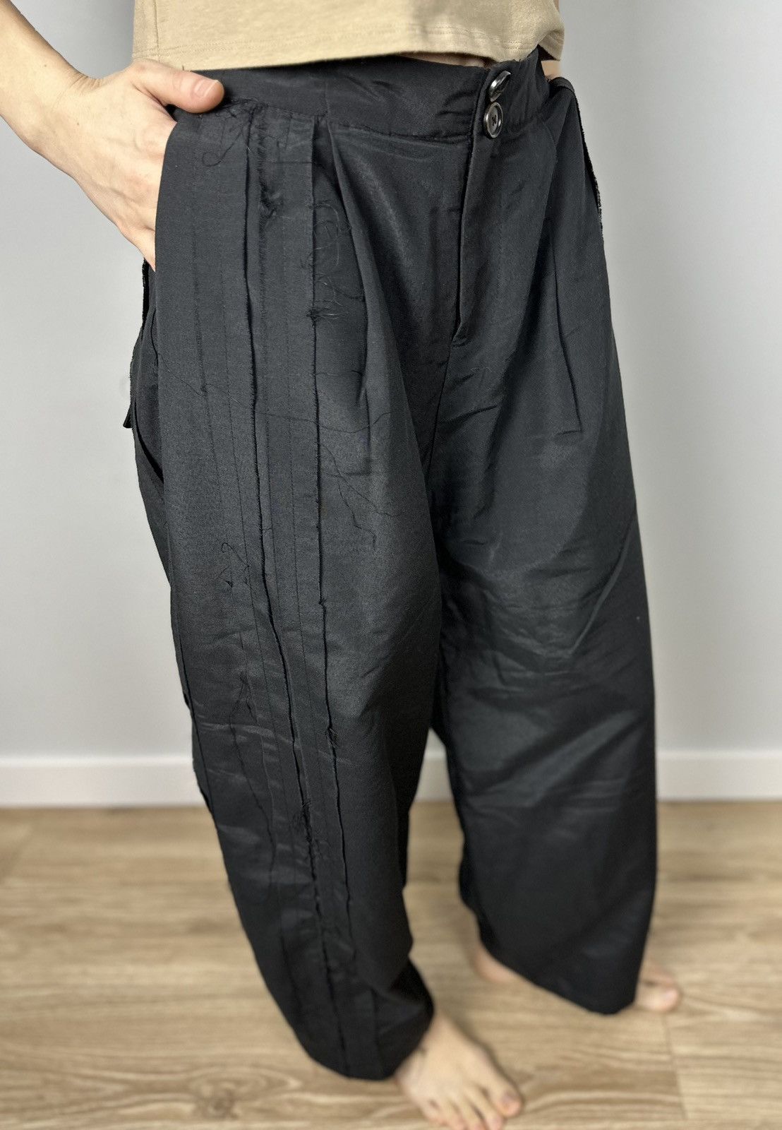 Aleksandr Manamis Aleksandr Manamis linen Stripe Avant Garde Cotton pants Size 25" / US 0 / IT 36 - 1 Thumbnail