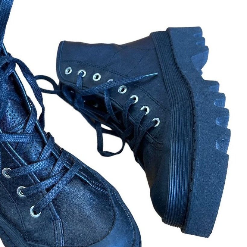 Proenza Schouler new PS The City Black Leather Combat Boots EU 38 Lug Sole Size US 8 / IT 38 - 9 Thumbnail