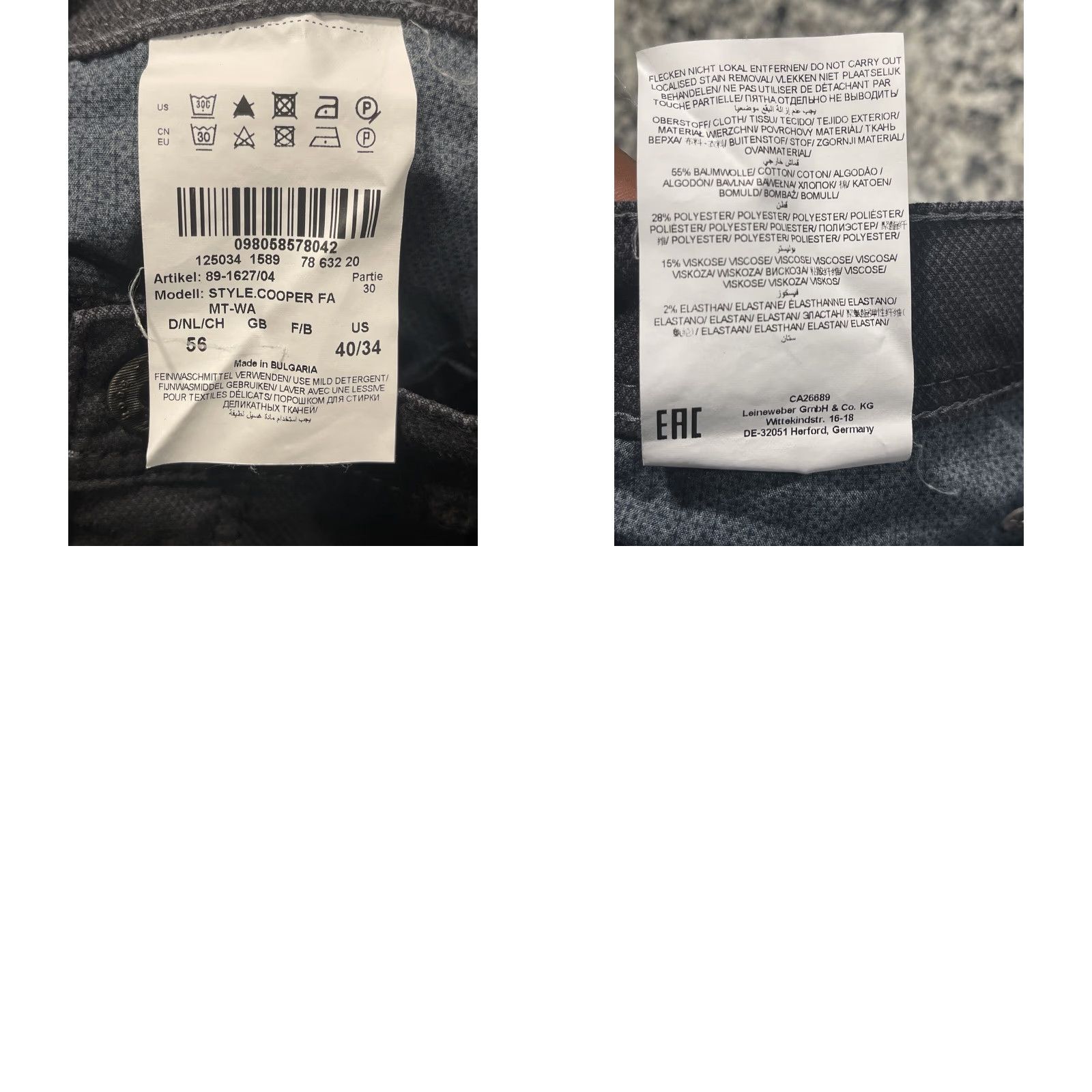 BRAX Brax Pants Mens 37x34 Black Travel Commute Office Work Cooper Fancy Size US 37 - 8 Thumbnail