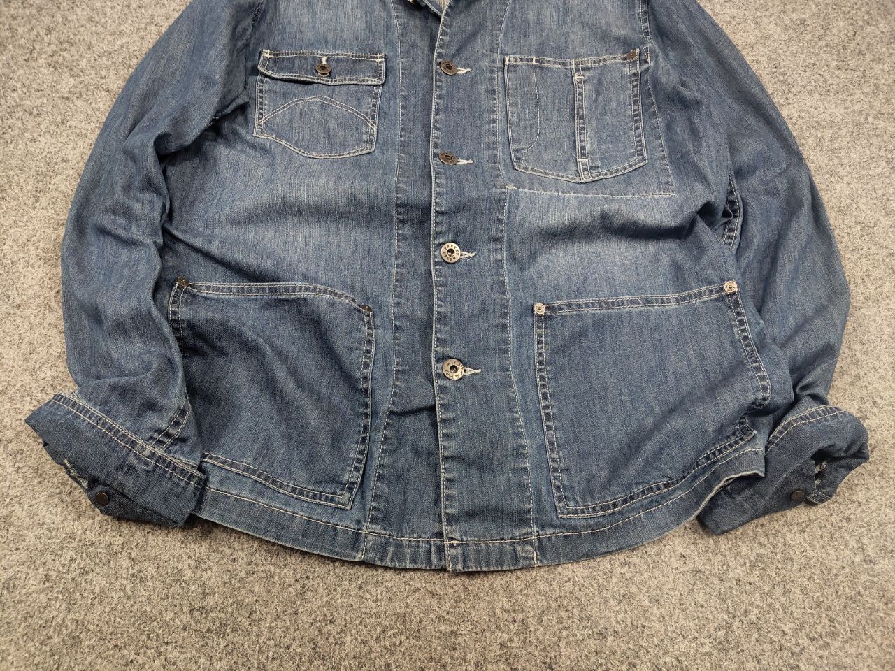 Pretty Green Vtg Pretty Green Design Work Overshirt Pocket Denim Jacket Size US M / EU 48-50 / 2 - 5 Thumbnail