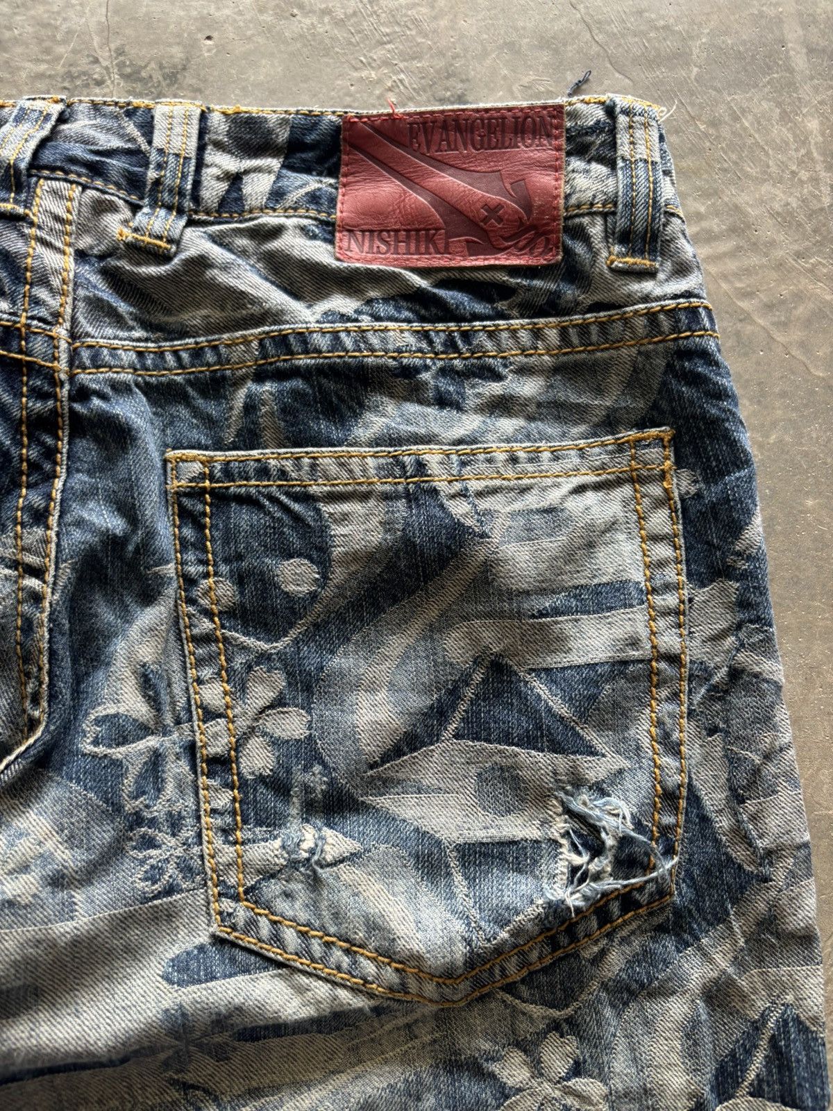 Japanese Brand SUPER RARE EVANGELION X NISHIKI JEANS ALL OVER EMBROIDERY Size US 32 / EU 48 - 17 Thumbnail