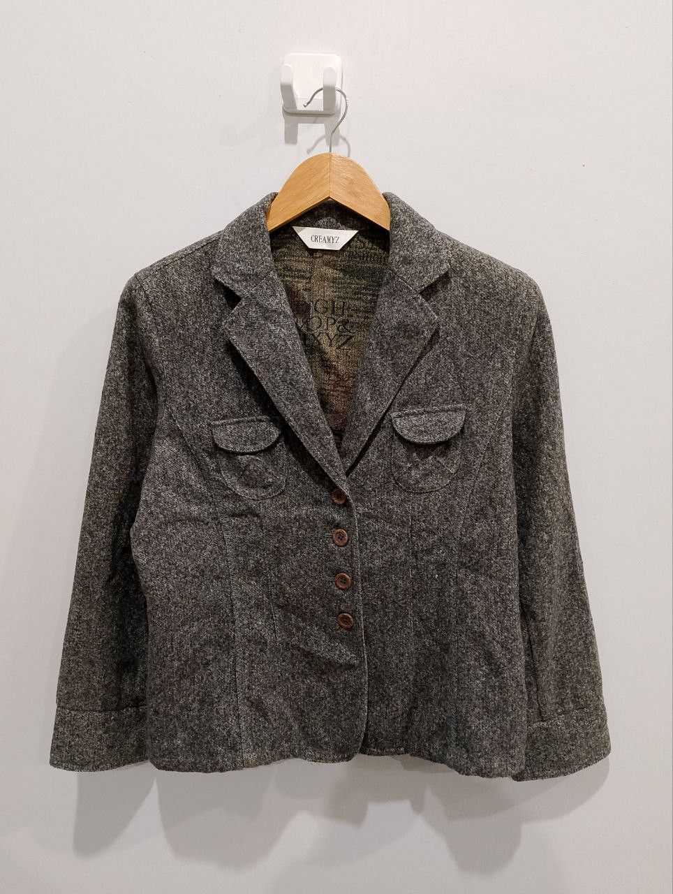 Japanese Brand CREAMYZ Japan Multicolour Herringbone Jacket Size L / US 10 / IT 46 - 1 Thumbnail