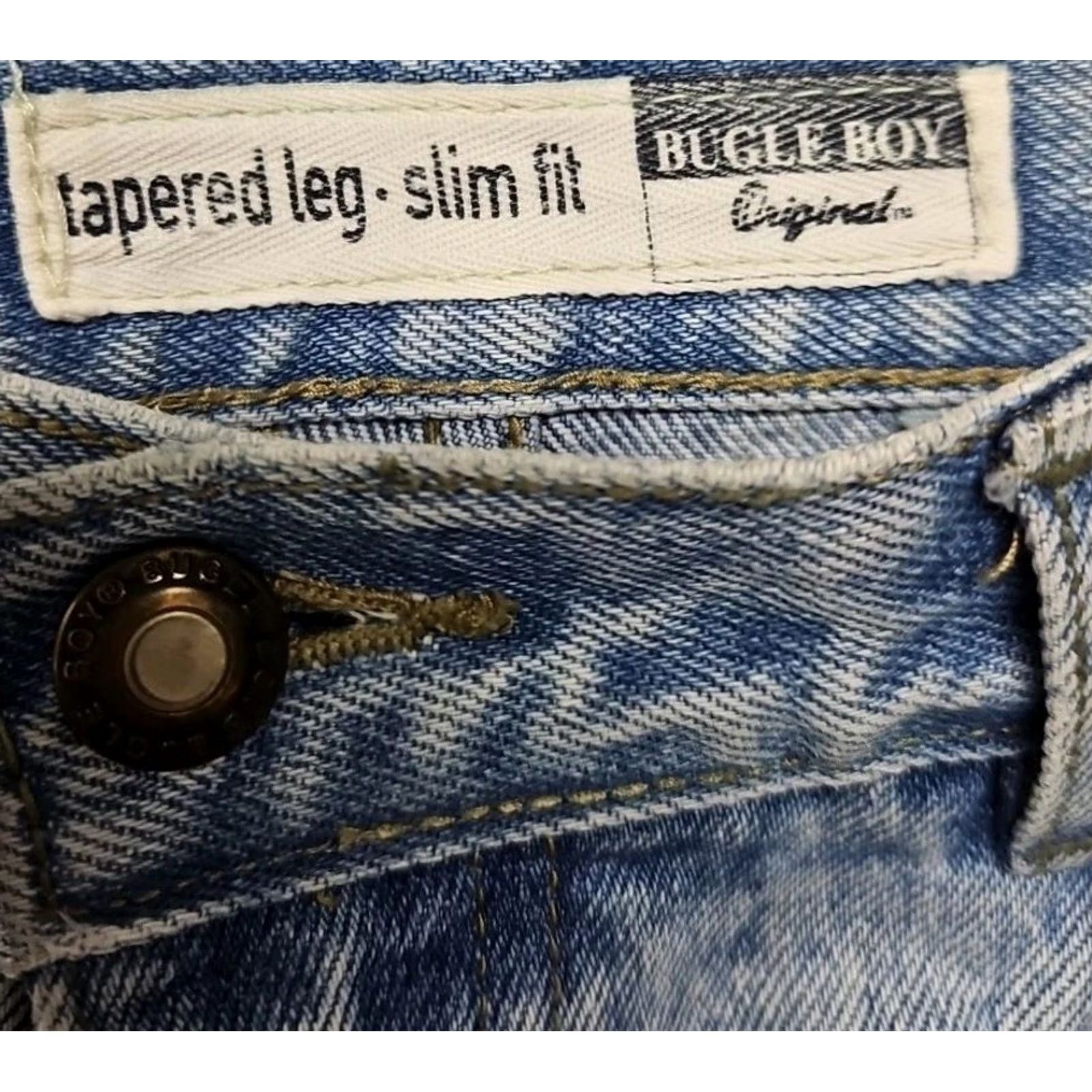Bugle Boy VINTAGE Bugle Boy High Rise Tapered Jeans Women 10 Blue Denim 80s 90s Slim Cotton Zip Button Size 32" / US 10 / IT 46 - 4 Thumbnail