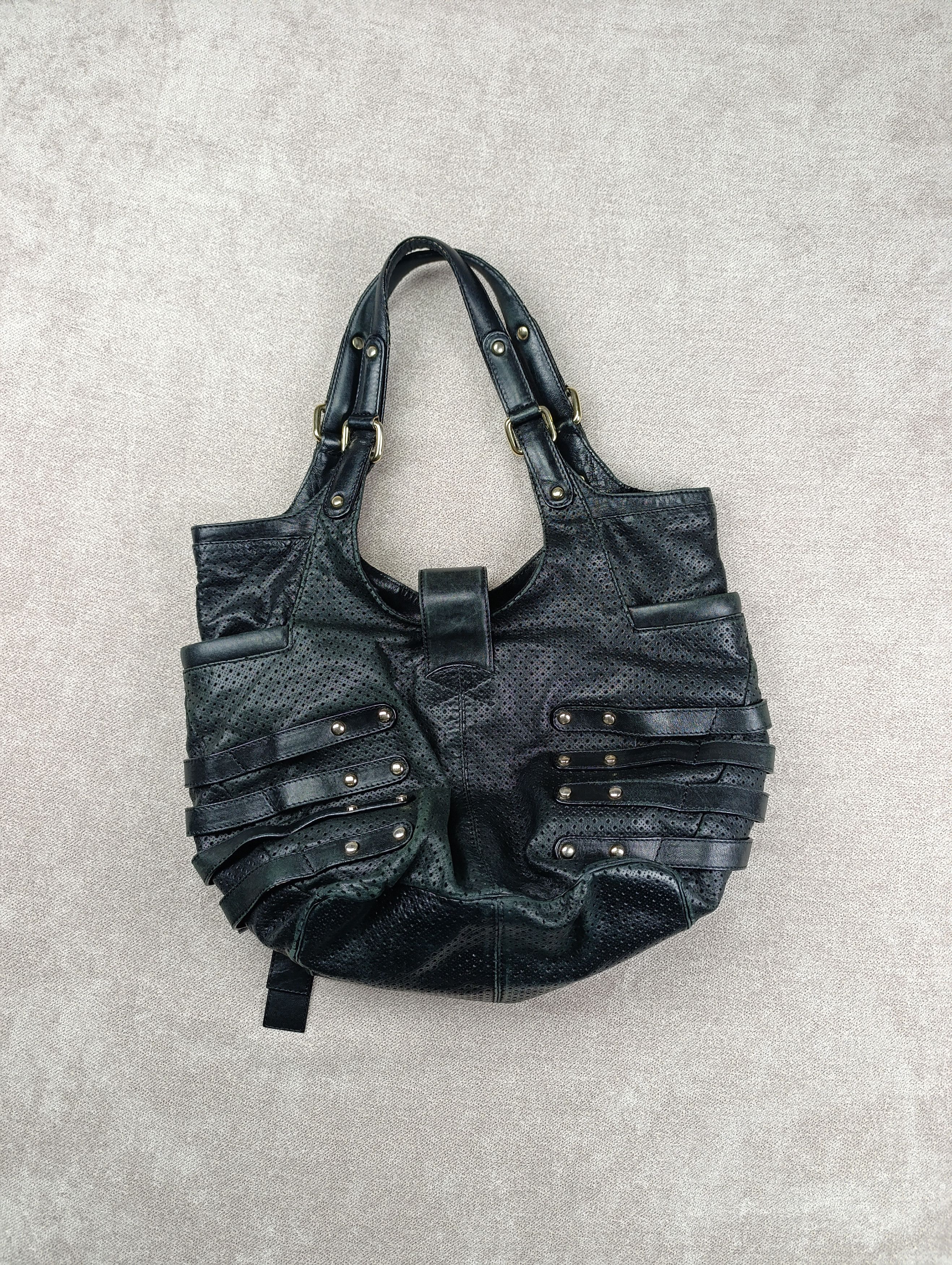 Jimmy Choo Jimmy Choo Black Perforated Leather Gold Hardware Bree Bag Size ONE SIZE - 15 Thumbnail