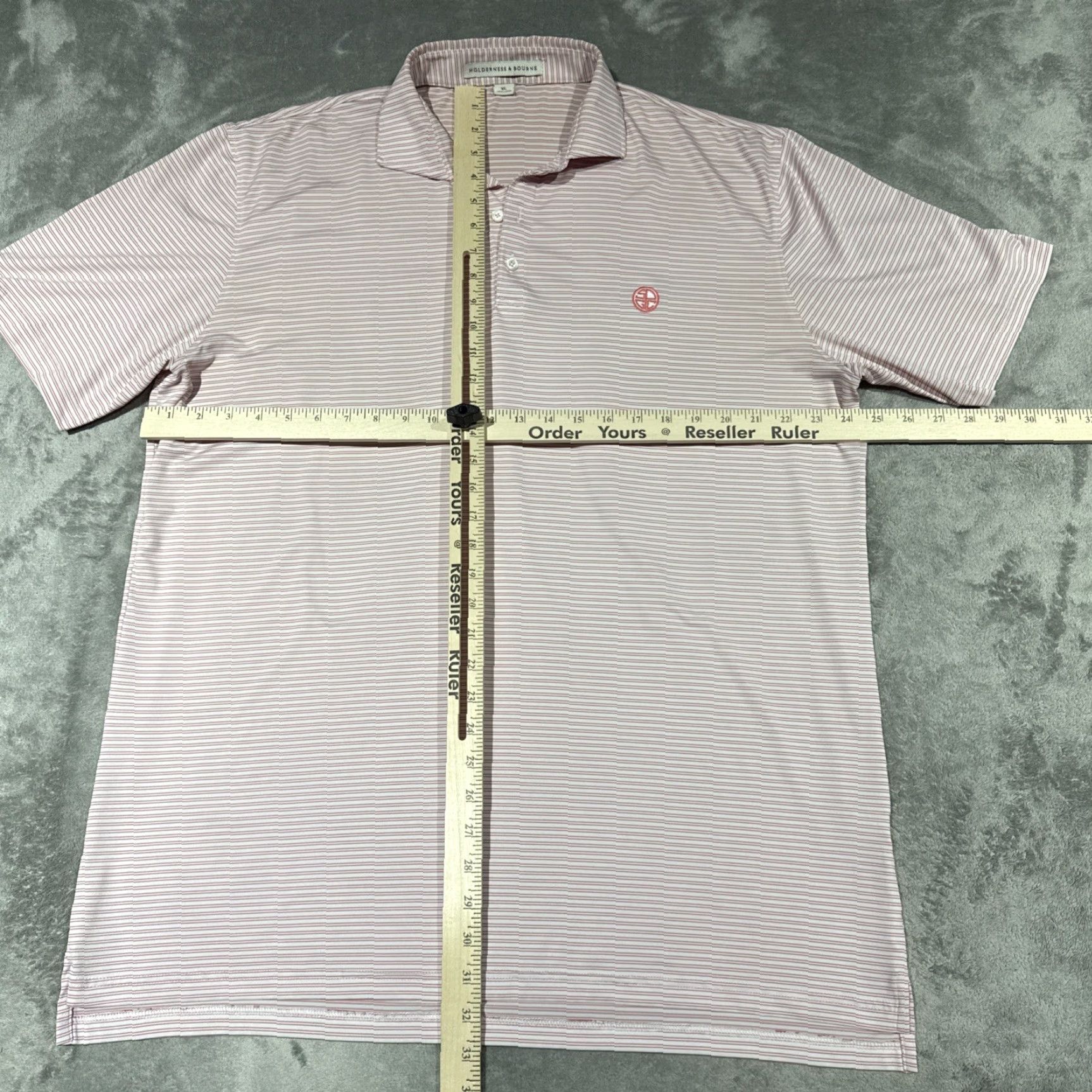 Vintage Holderness & Bourne Polo Shirt Men XL Pink White Golf Logo Athleisure Shirt Polo Short Sleeve Tailored Regular Mens Size US XL / EU 56 / 4 - 4 Thumbnail