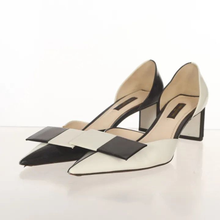 Louis Vuitton Louis Vuitton Black and White High Heels 0079 Size US 6 / IT 36 - 1 Thumbnail