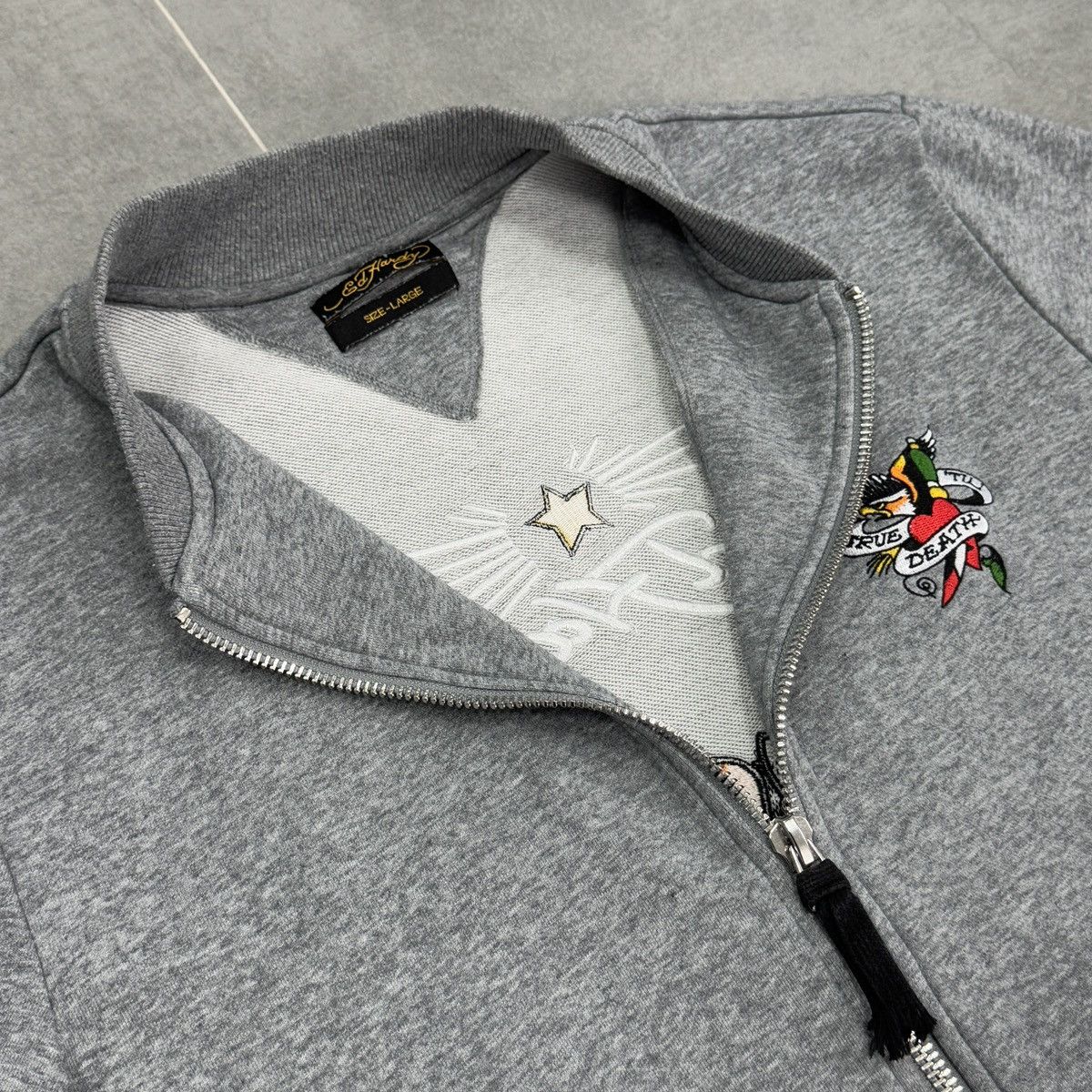 Ed Hardy Ed Hardy Till Death Los Angeles Bomber Tracktop Zip Jacket Size US L / EU 52-54 / 3 - 11 Thumbnail