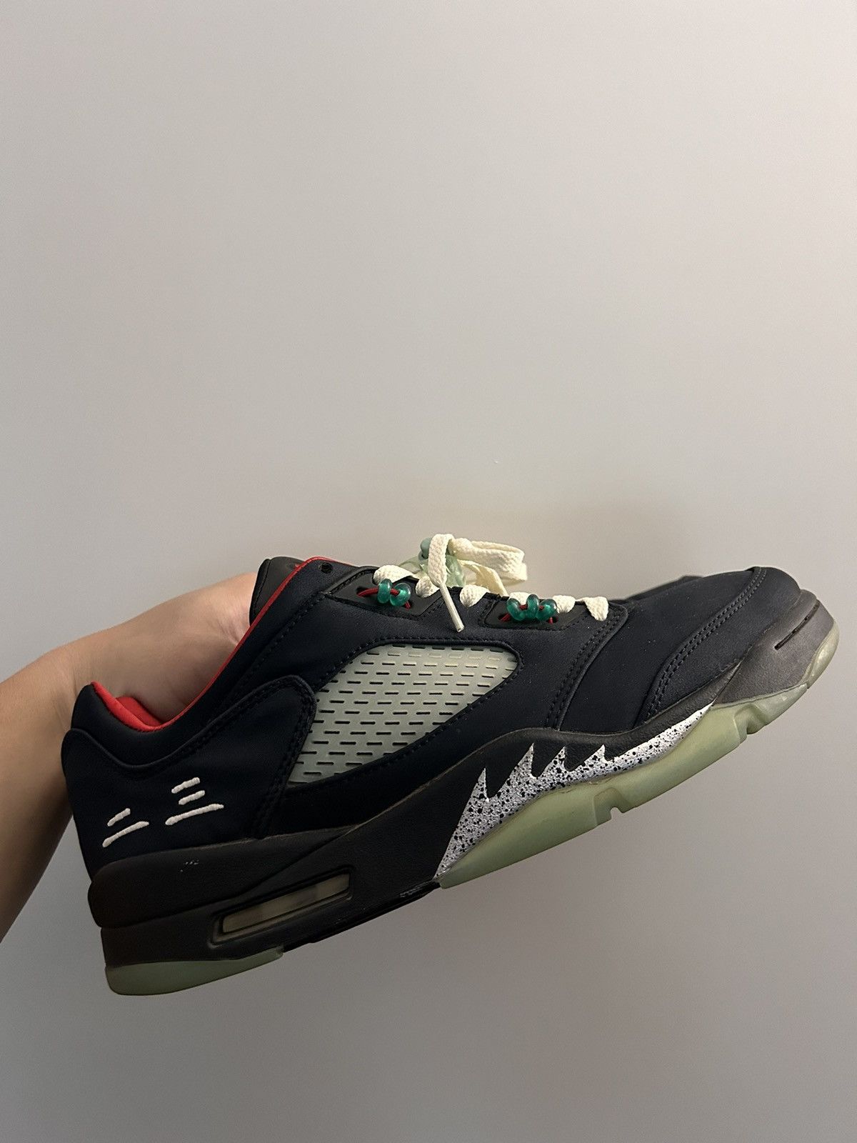 image of Air Jordan 5 Clot Jade Shoes in Black, Men's (Size 10)