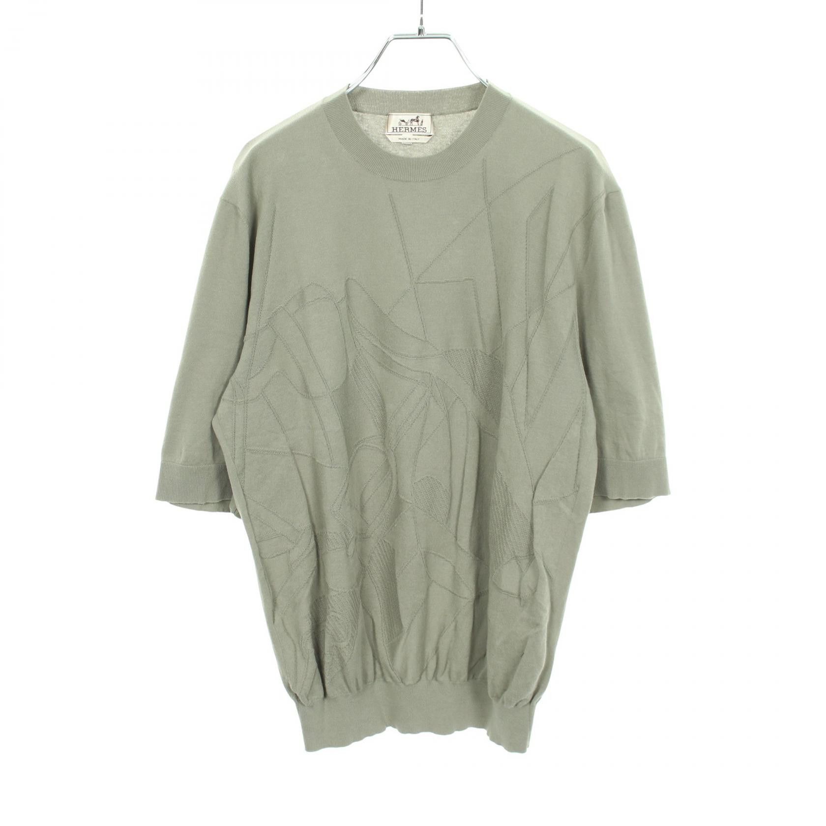 Hermes Hermes Hermes Selles en Fragments Cotton Knit Top Textile Tops DUTY FREE for USA Size ONE SIZE - 1 Thumbnail