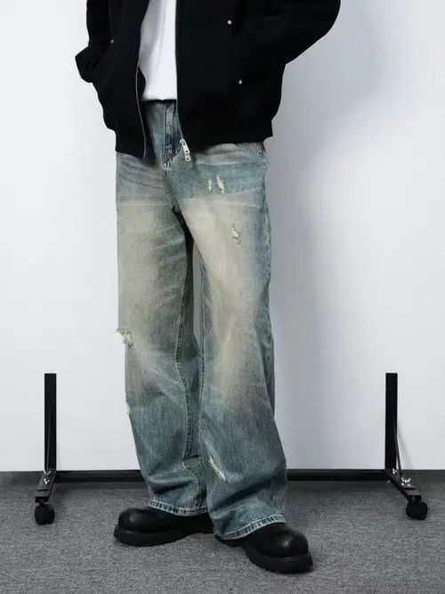 Japanese Brand × Jean Blue street casual retro straight jeans y2k Size US 32 / EU 48 - 4 Thumbnail