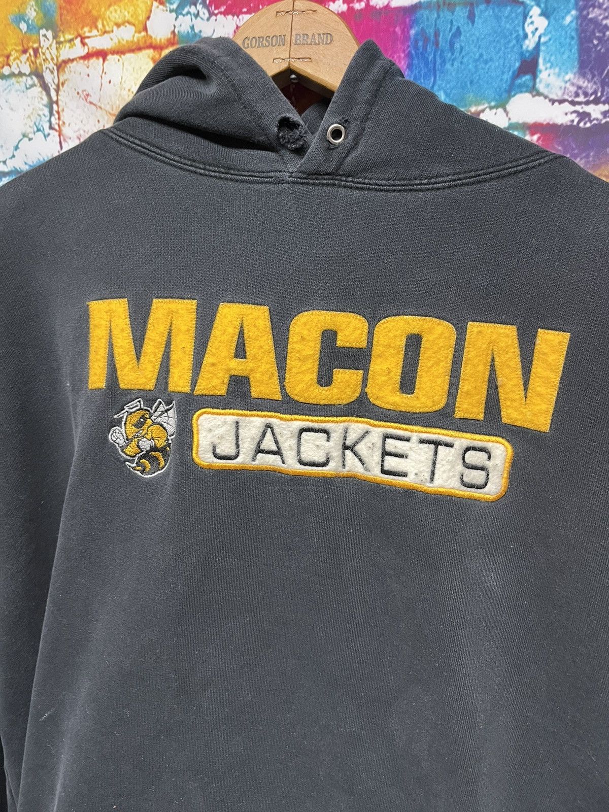 Vintage Vintage Macon Jackets Hoodie Black Distressed Size US XL / EU 56 / 4 - 2 Thumbnail
