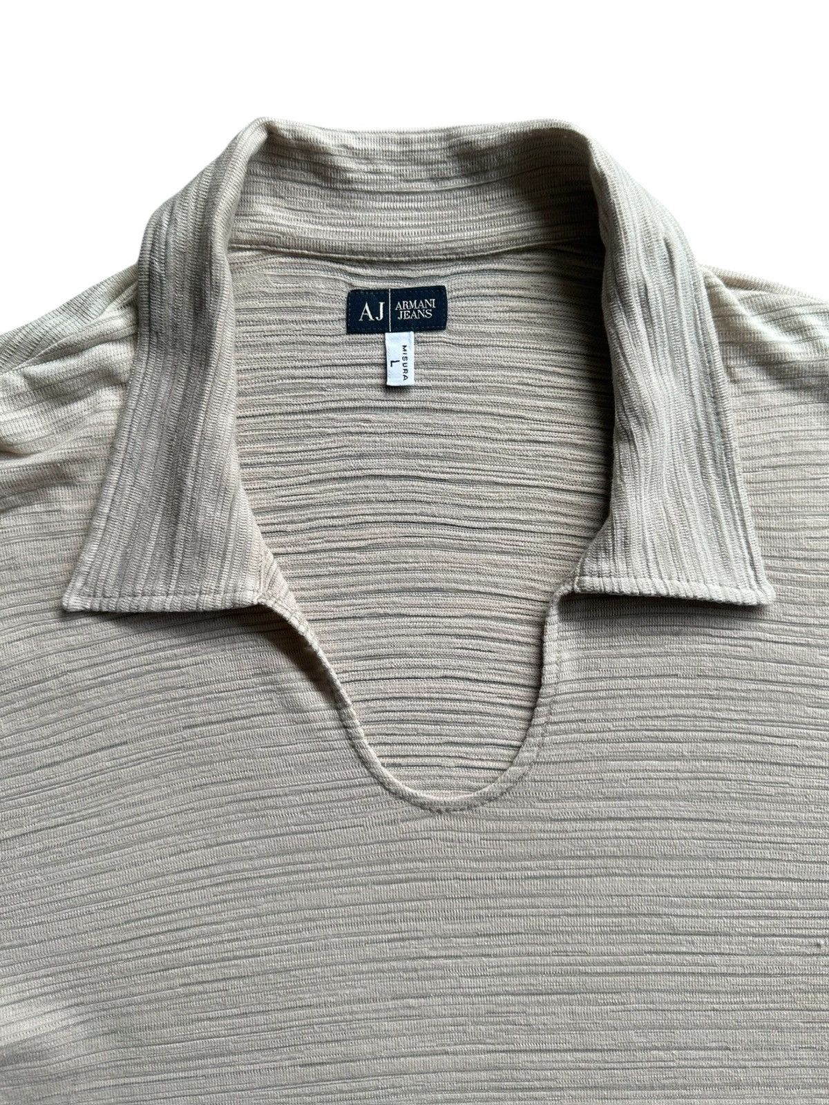 Giorgio Armani 00’s Armani Jeans pleated fabric polo tee Size US M / EU 48-50 / 2 - 3 Thumbnail