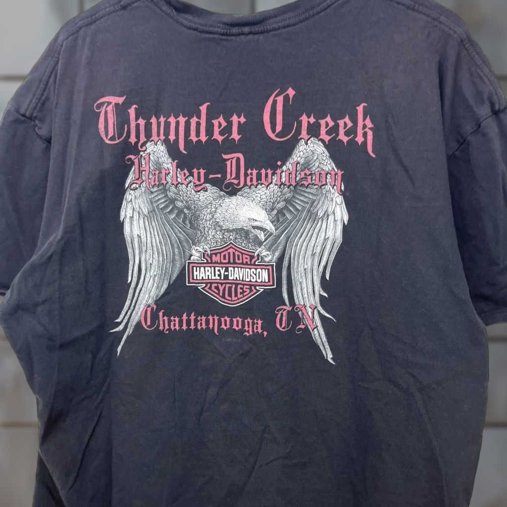 Harley Davidson VINTAGE Harley-Davidson Eagle Wings Goth T-Shirt 2XL Sun Faded Size US XXL / EU 58 / 5 - 1 Thumbnail