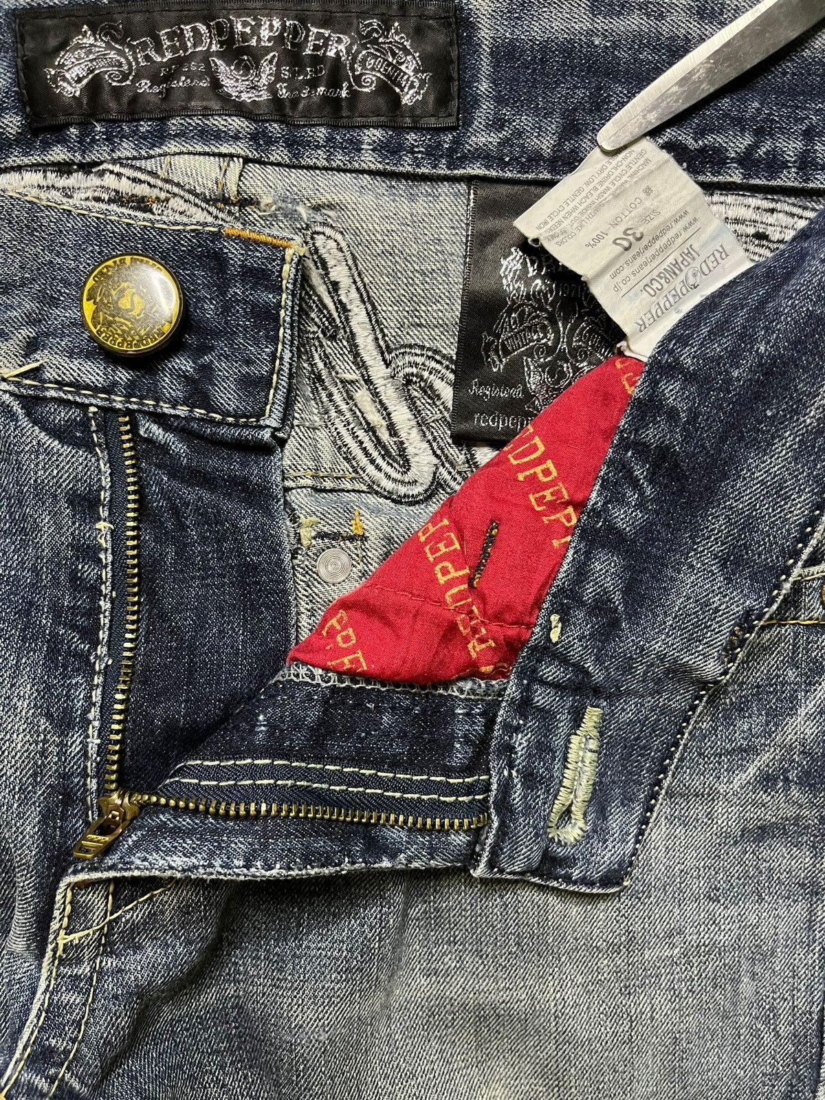 Japanese Brand Vintage Japanese Brand Patches Embroidery Distressed Jeans Size US 32 / EU 48 - 9 Thumbnail