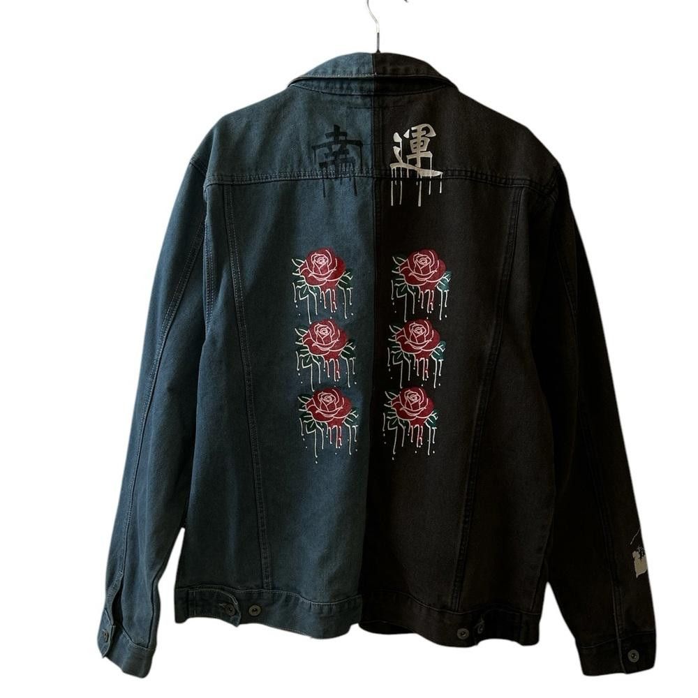 Designer Custom Two-Tone Denim Jacket - XL Size US XL / EU 56 / 4 - 5 Thumbnail