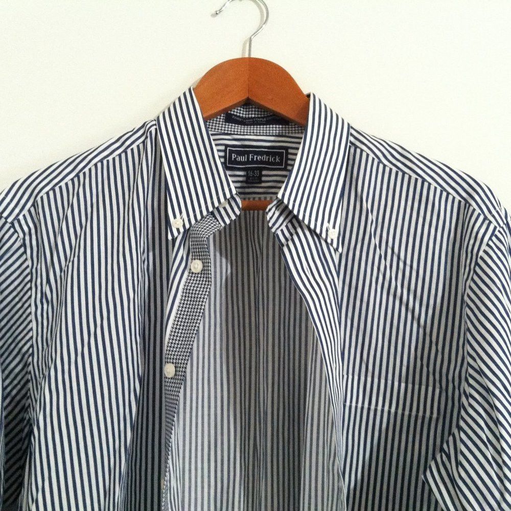 Paul Fredrick PAUL FREDRICK MENS BLACK COTTON DRESS SHIRT SIZE: 16-33 Size US L / EU 52-54 / 3 - 2 Thumbnail