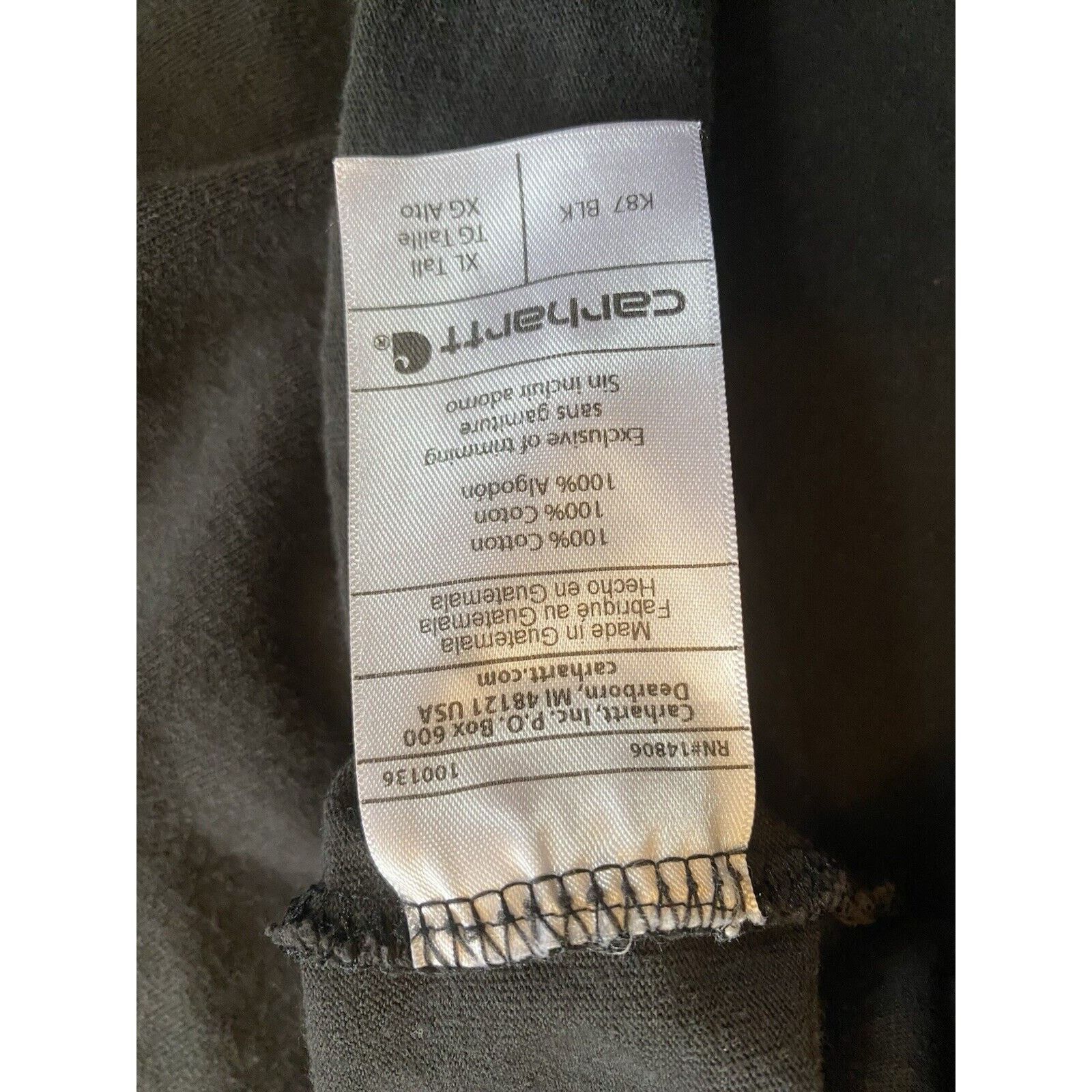 Carhartt Carhartt Heavy T Shirt Mens Original Fit XL Tall Black Size US XL / EU 56 / 4 - 4 Thumbnail