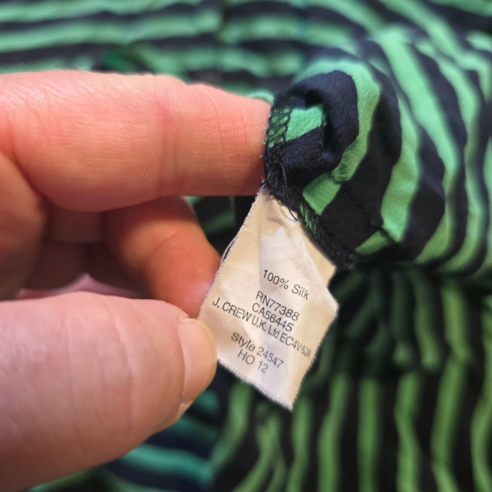 J.Crew J.CREW Blouse Shirt Womens Size S Green Black Silk Stripe 1/4 Button Casual Career Shirt Women Size S / US 4 / IT 40 - 7 Thumbnail