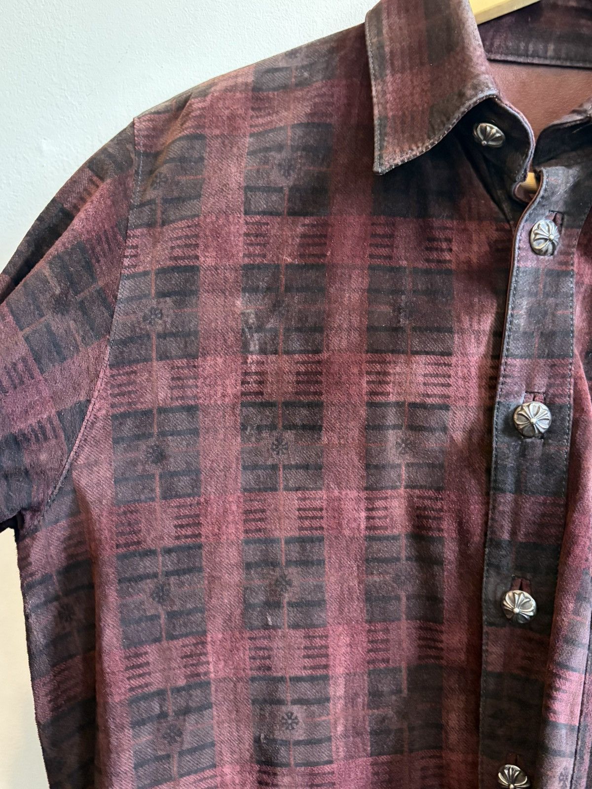 Chrome Hearts Chrome Hearts Vintage Leather Flannel Shirt Size US M / EU 48-50 / 2 - 5 Thumbnail