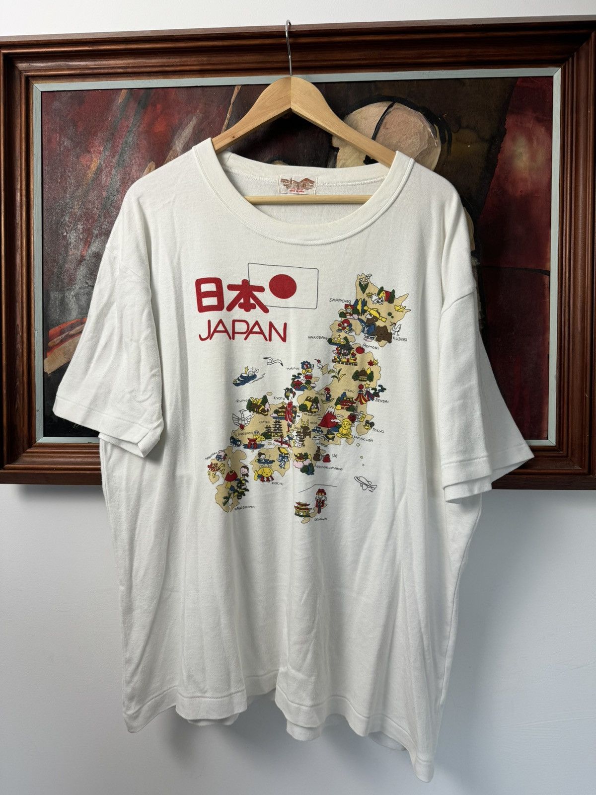 Vintage Vintage Japanese Art Picture White Hype Tee Oversize Boxy Size US XL / EU 56 / 4 - 1 Thumbnail