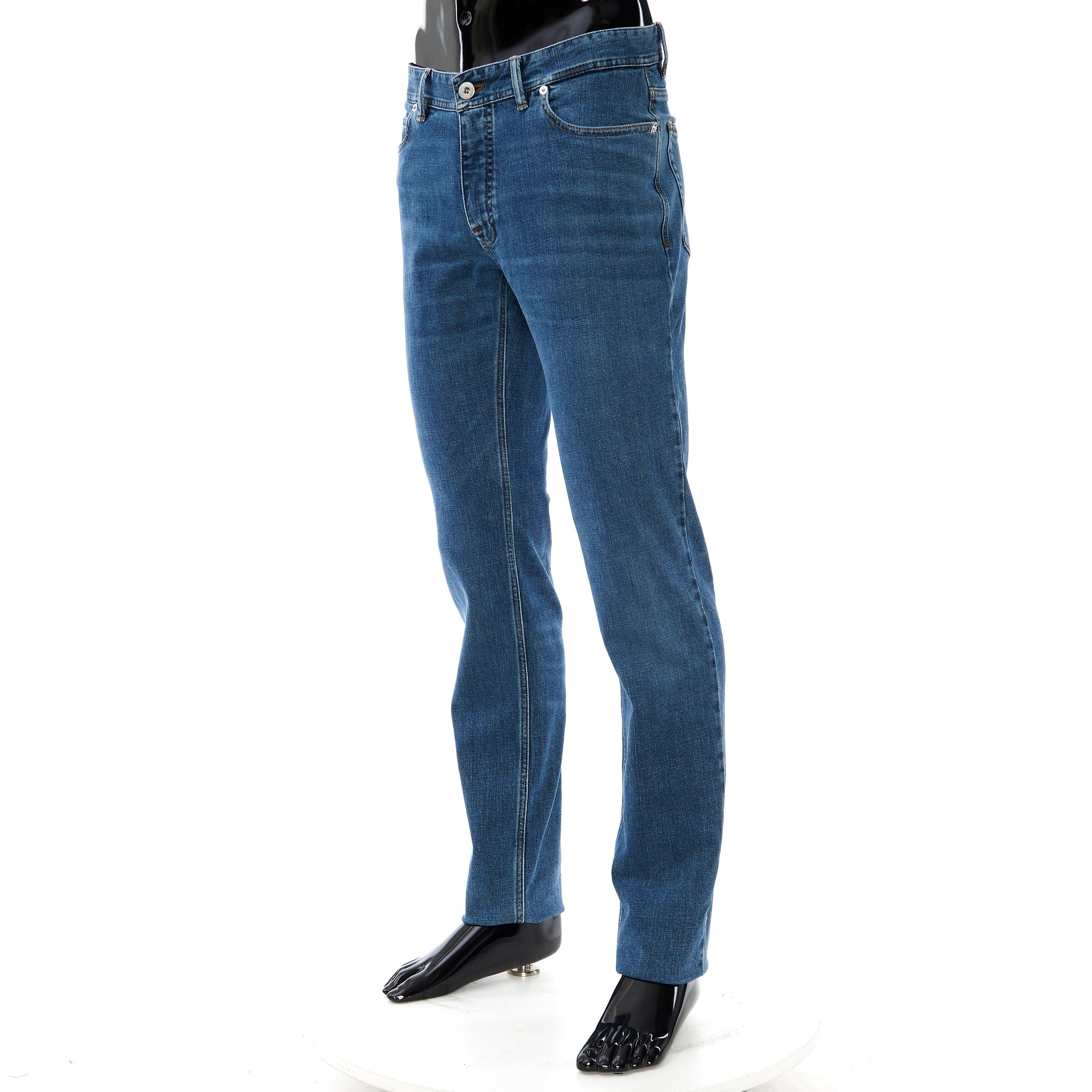 Brioni Regular Fit Jeans In Medium Blue Stretch Cotton Size US 34 / EU 50 - 2 Thumbnail