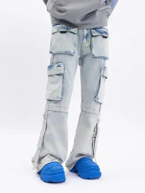 VIBE Street heavy wash multi-pocket micro-flared jeans Size US 32 / EU 48 - 2 Thumbnail