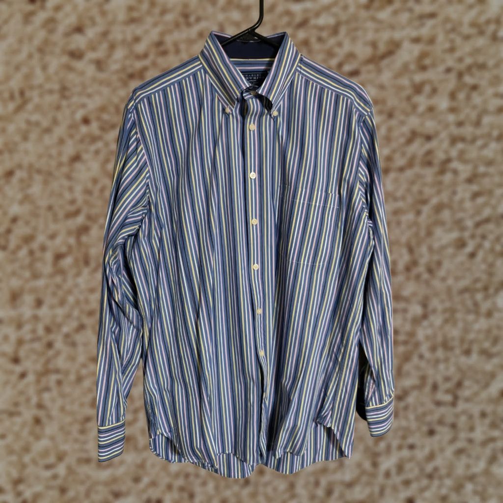 Charles Tyrwhitt Charles Tyrwhitt Dress Shirt Multi-Color Stripes Standard Cuff Men's Large Size 42R - 1 Thumbnail