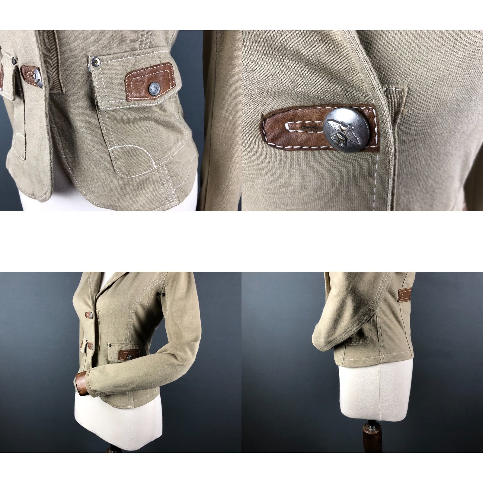 Aeronautica Militare Aeronautica Militare Blazer Shirt Womens 40 Khaki Cotton Single-Breasted Size S / US 4 / IT 40 - 8 Thumbnail