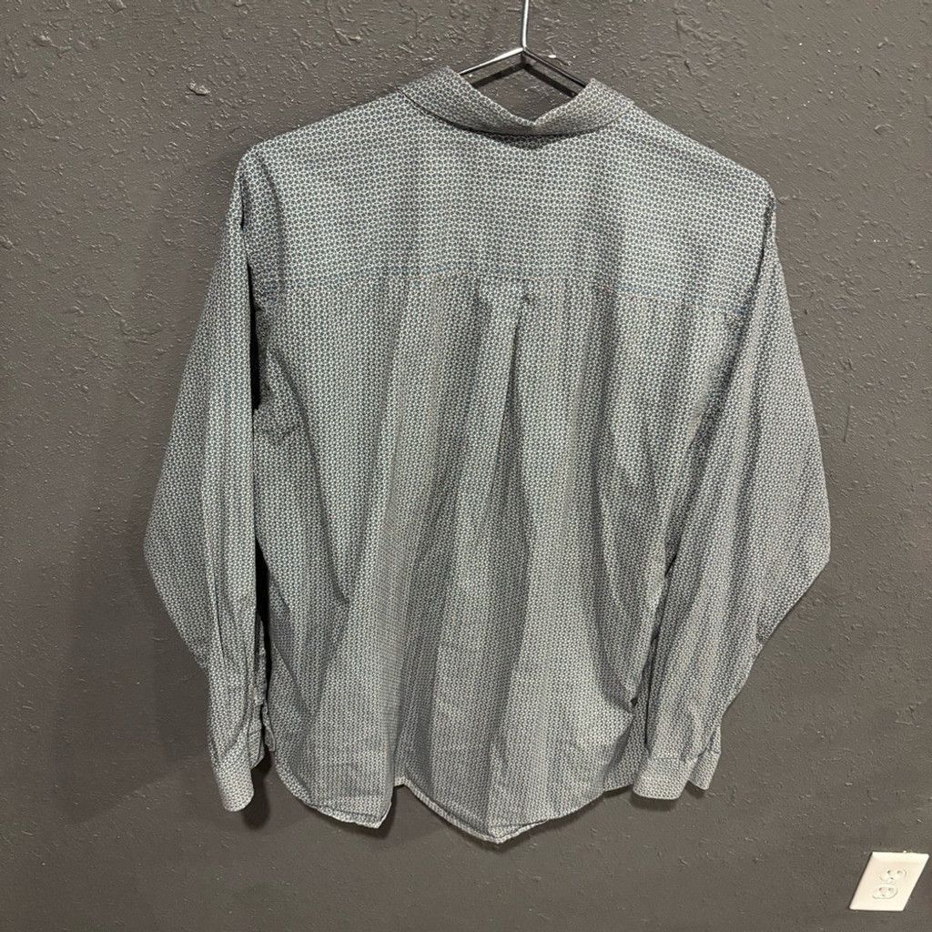 CINCH Cinch Men's Teal Patterned Button Down Shirt Size US L / EU 52-54 / 3 - 4 Thumbnail