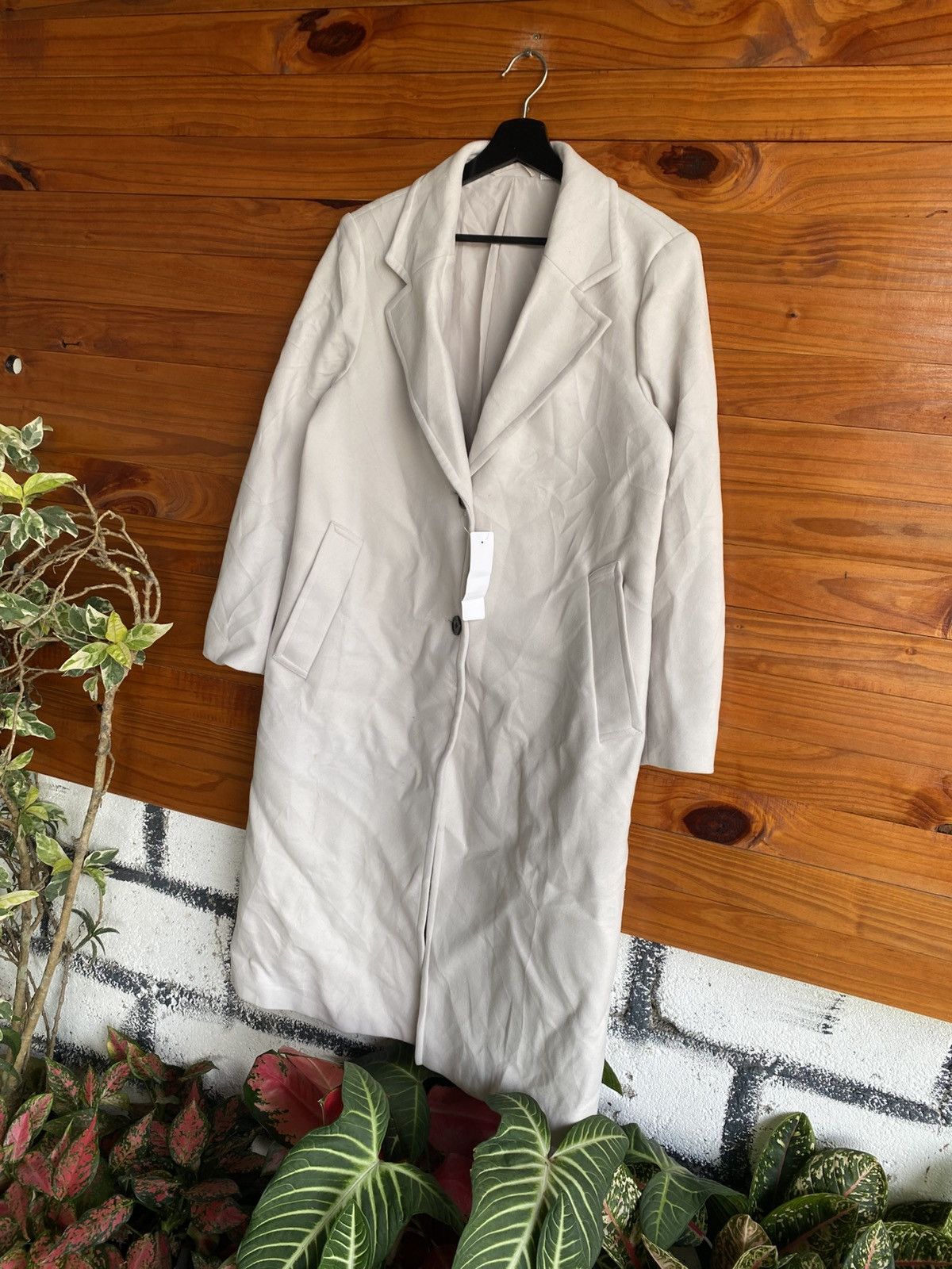 GU GU Light Beige Long Coat – Minimalist Single-Breasted Coat Size M / US 6-8 / IT 42-44 - 4 Thumbnail