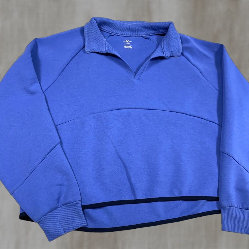 Under Armour Under Armor Sweatshirt Women XL Purple Pullover Cropped V Neck Turtleneck Gym Size XL / US 12-14 / IT 48-50 - 1 Thumbnail