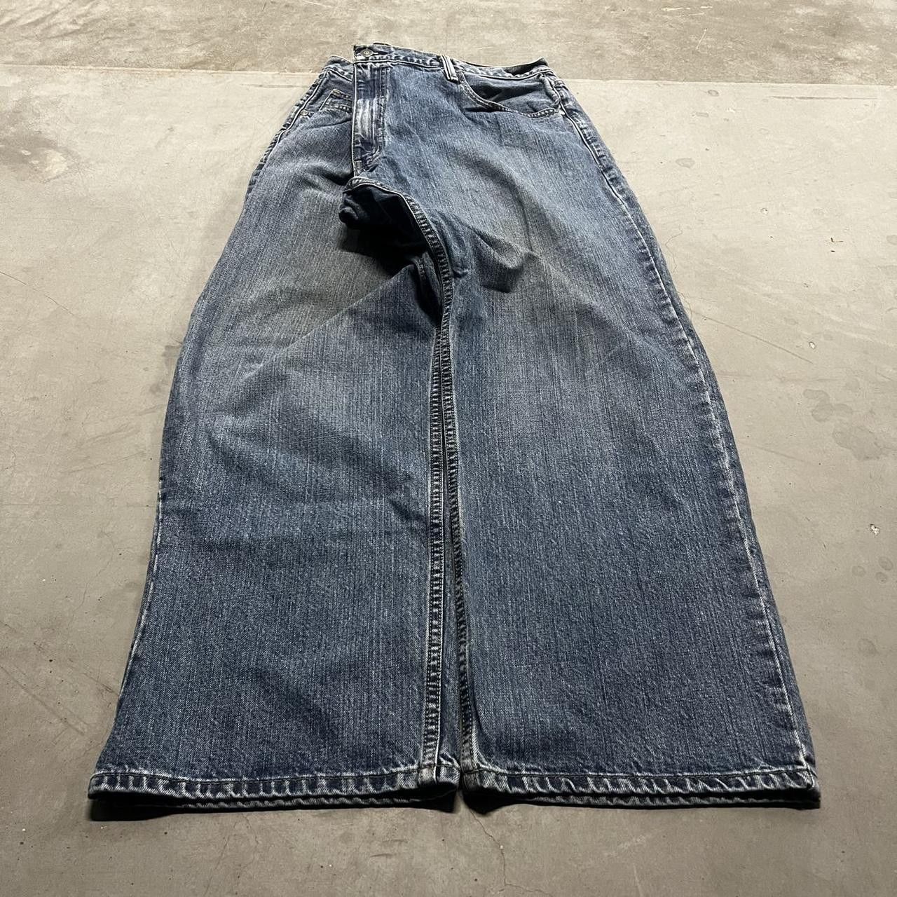 Vintage Vintage Y2K/2000s Super Baggy WideLeg Medium Blue Wash Denim Jeans! Size US 40 / EU 56 - 3 Thumbnail