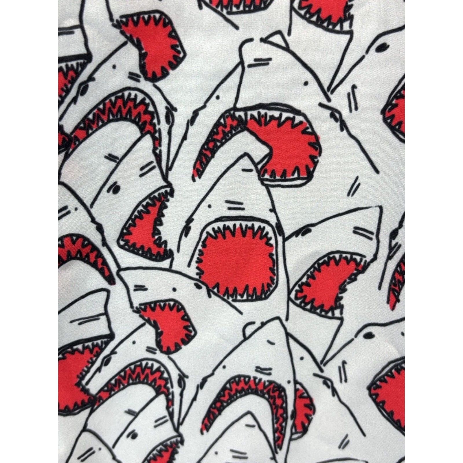 Vintage RSVLTS Sharky Shark Rare Red Tag Sz Medium Roosevelts Button Front Short Sleeve Size US 31 - 4 Thumbnail