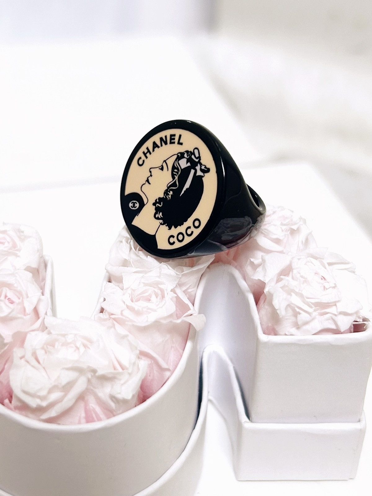 Chanel Authentic Chanel RARE 2003 Pink / Black Coco Chanel Ring Size ONE SIZE - 9 Thumbnail
