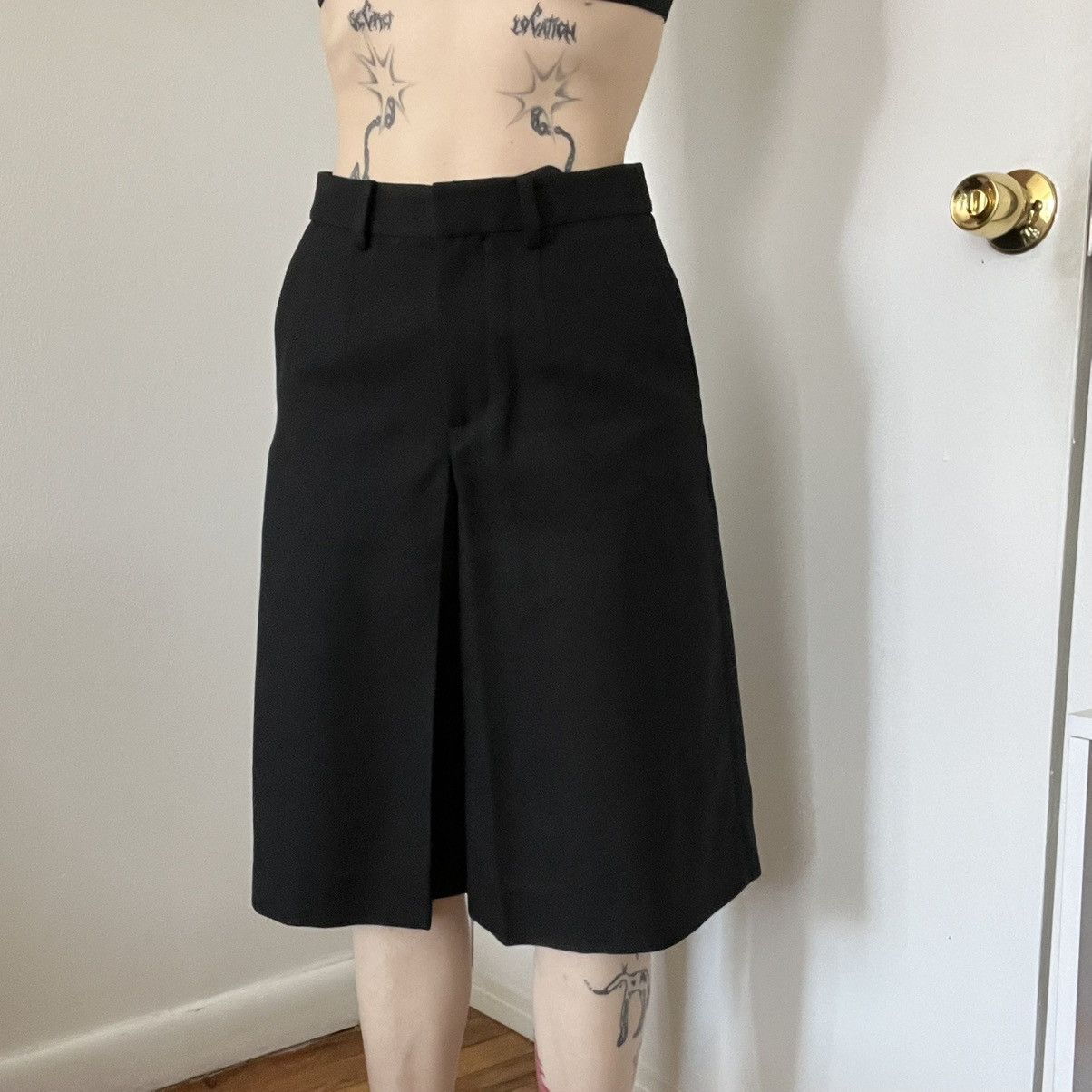 Shushu/Tong SHUSHU/TONG Black wide leg Shorts Size 27" / US 4 / IT 40 - 6 Thumbnail