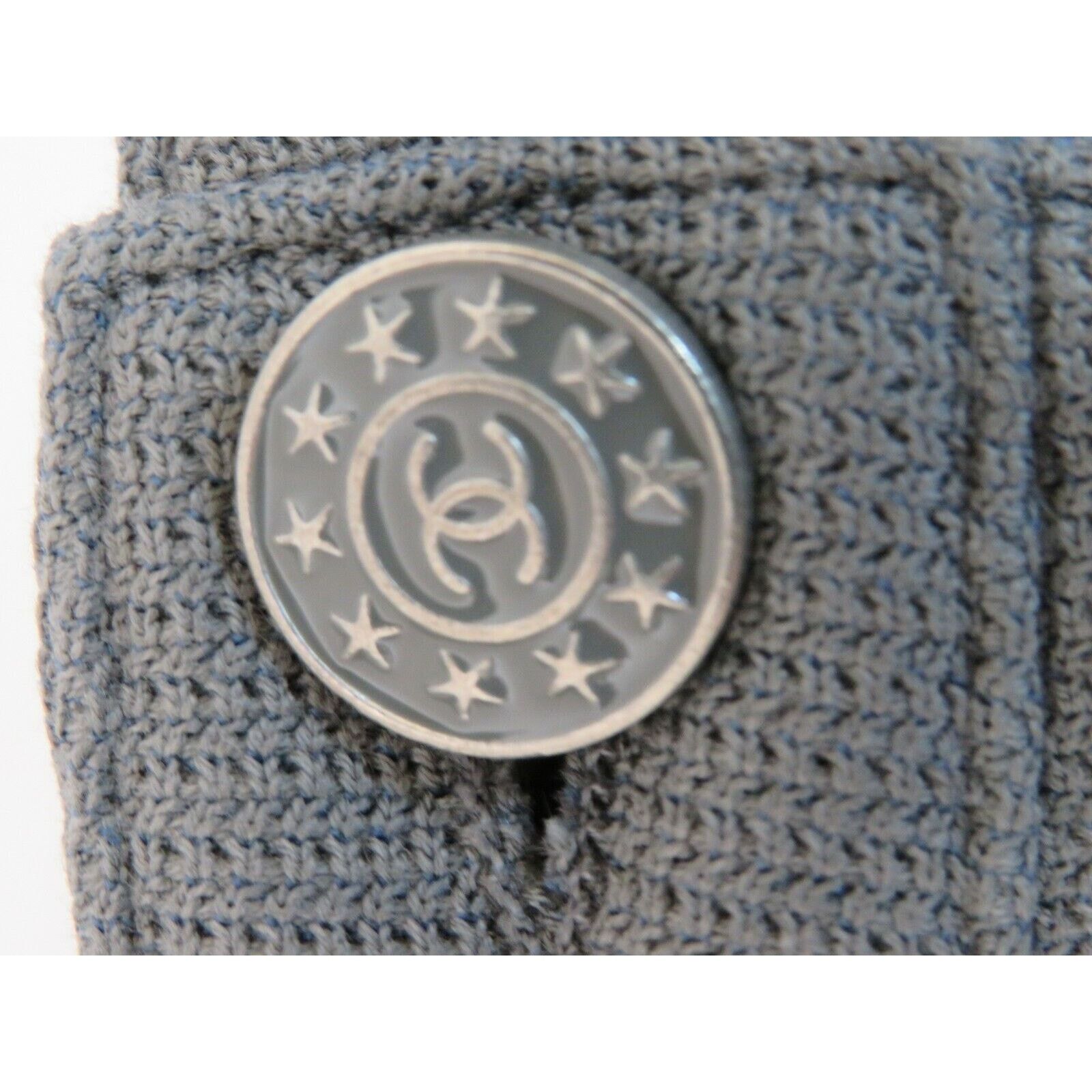 Chanel CHANEL P45450 GRAY KNIT COTTON BUTTONS LOGO JEANS PANTS 34 F Size 26" / US 2 / IT 38 - 2 Thumbnail