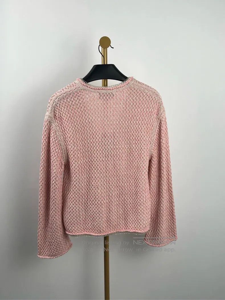 Chanel Chanel Pink metal buckle logo knit coat Size XXS / US 00 / IT 34 - 2 Thumbnail